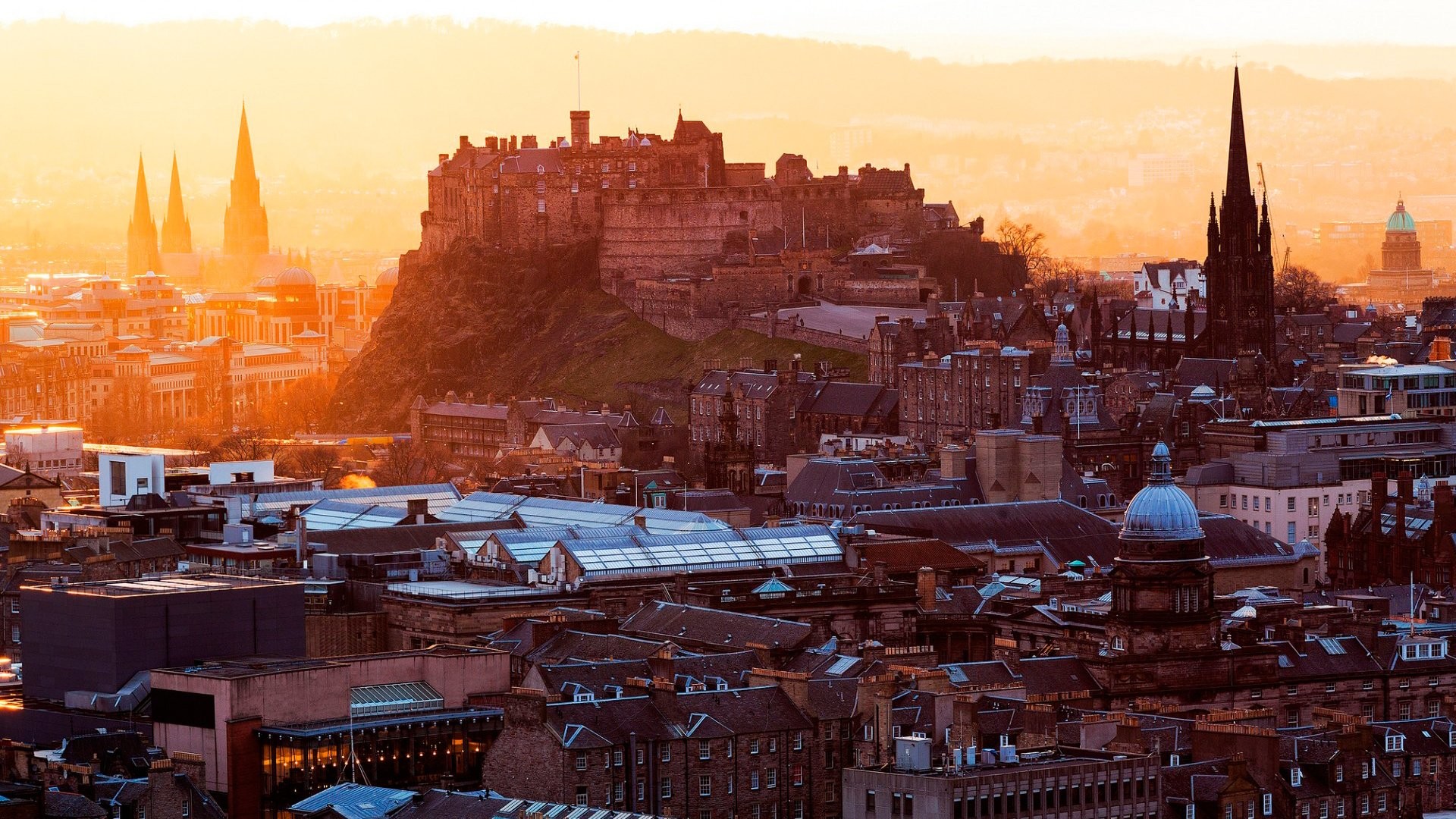 1920x1080 Edinburgh city cities castle winter sunrise sunset wallpaper |  |  433422 | WallpaperUP