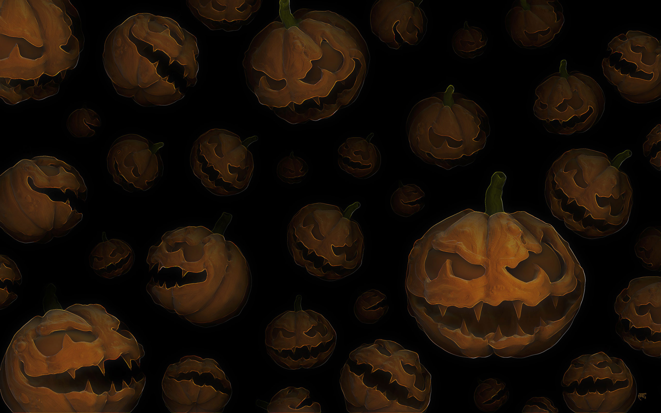 2560x1600 Halloween Website Background Pumpkins 2560 x 1600