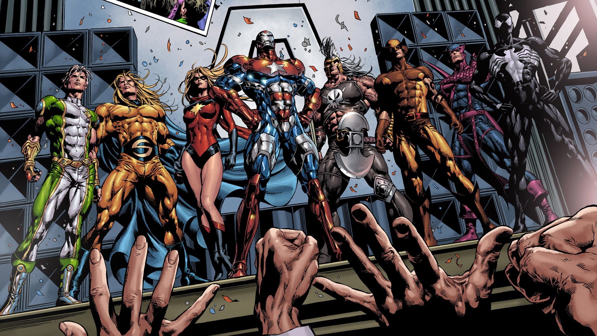 1920x1080 Marvel superheroes, venom, wolverine, hawkeye, sentry, ares, iron .