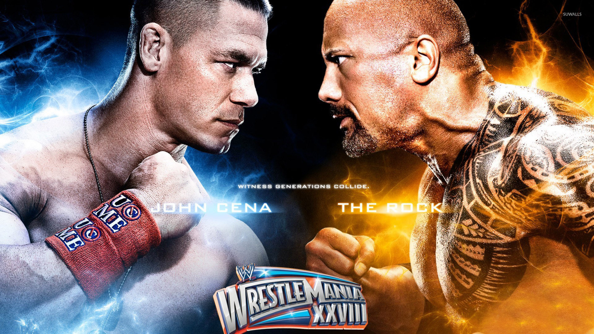 1920x1080 John Cena vs The Rock [2] wallpaper