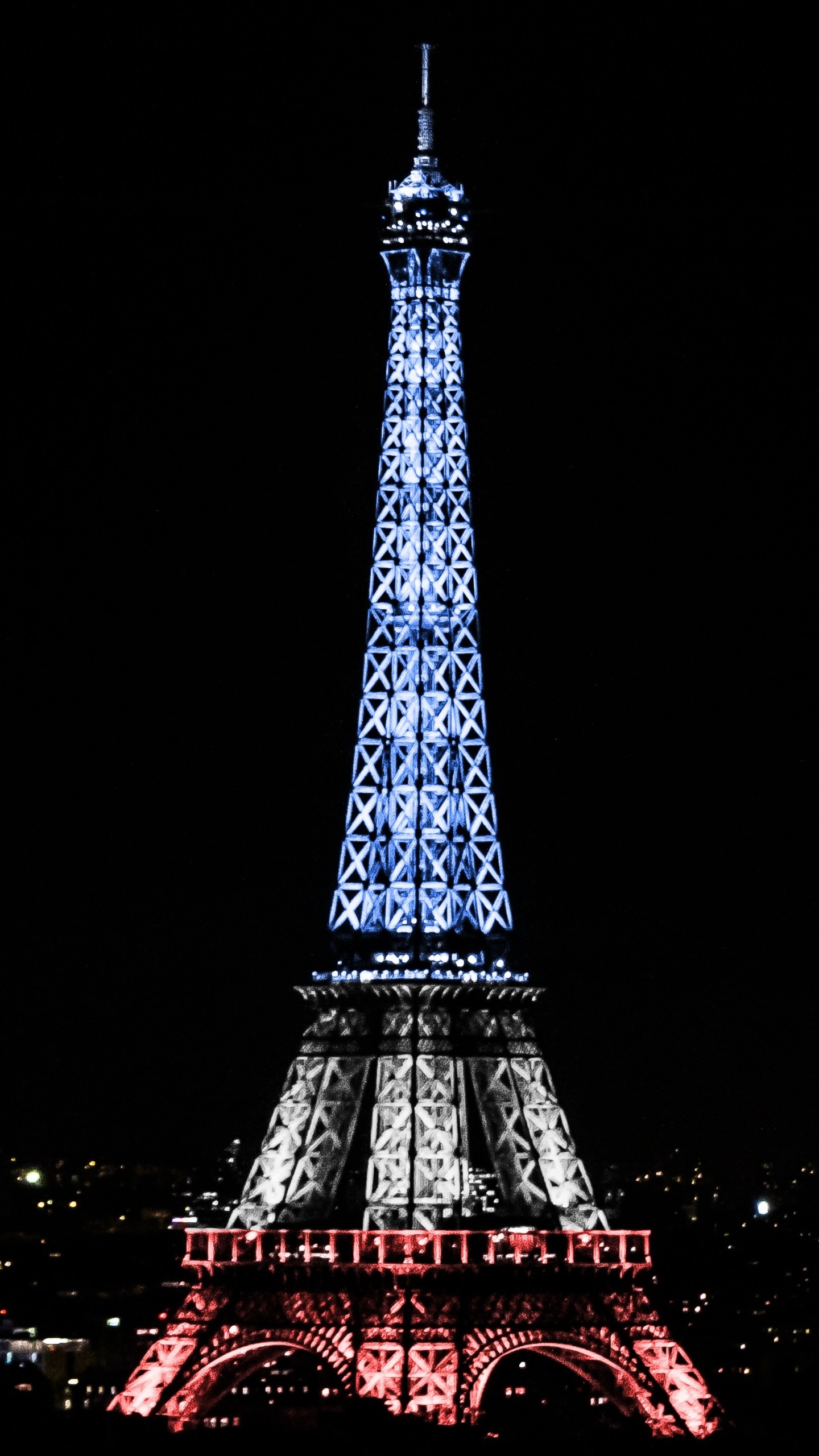 1440x2560 Preview wallpaper eiffel tower, paris, france, night 