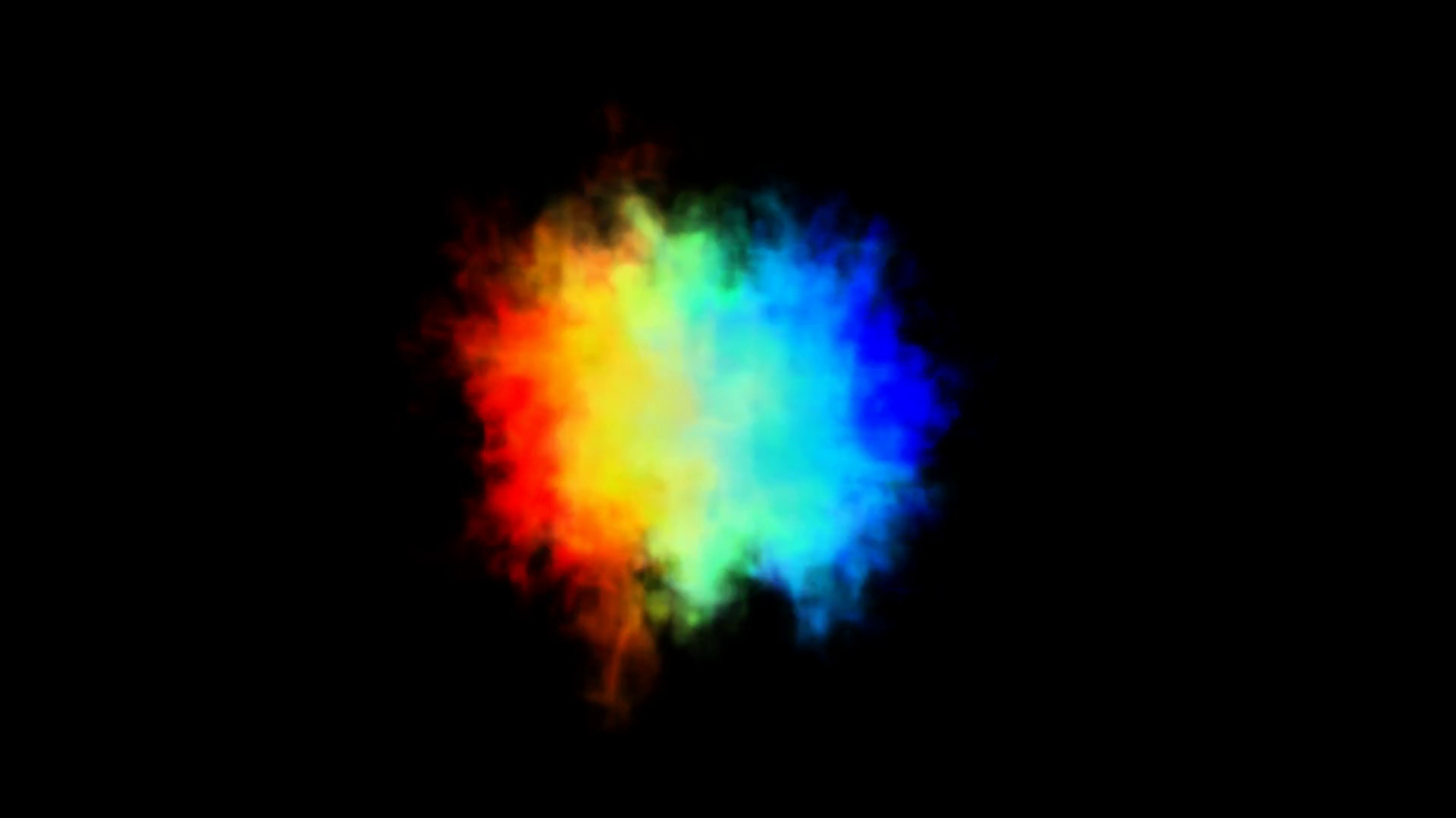 1920x1080 Animated RGB (red green and blue) flames, torches mixing against  transparent background. Top view. Alpha channel embedded with 4k PNG file.