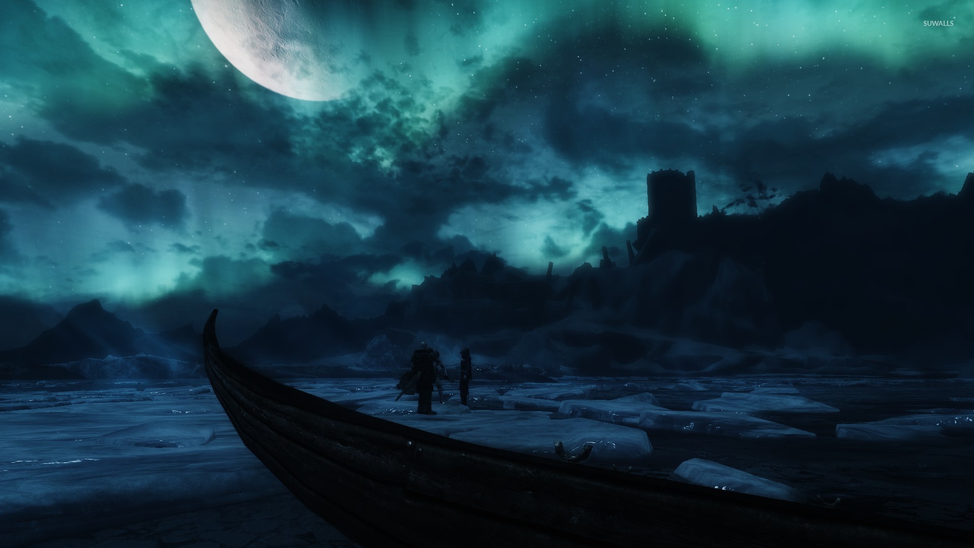1920x1080 Frozen lake in The Elder Scrolls V: Skyrim wallpaper