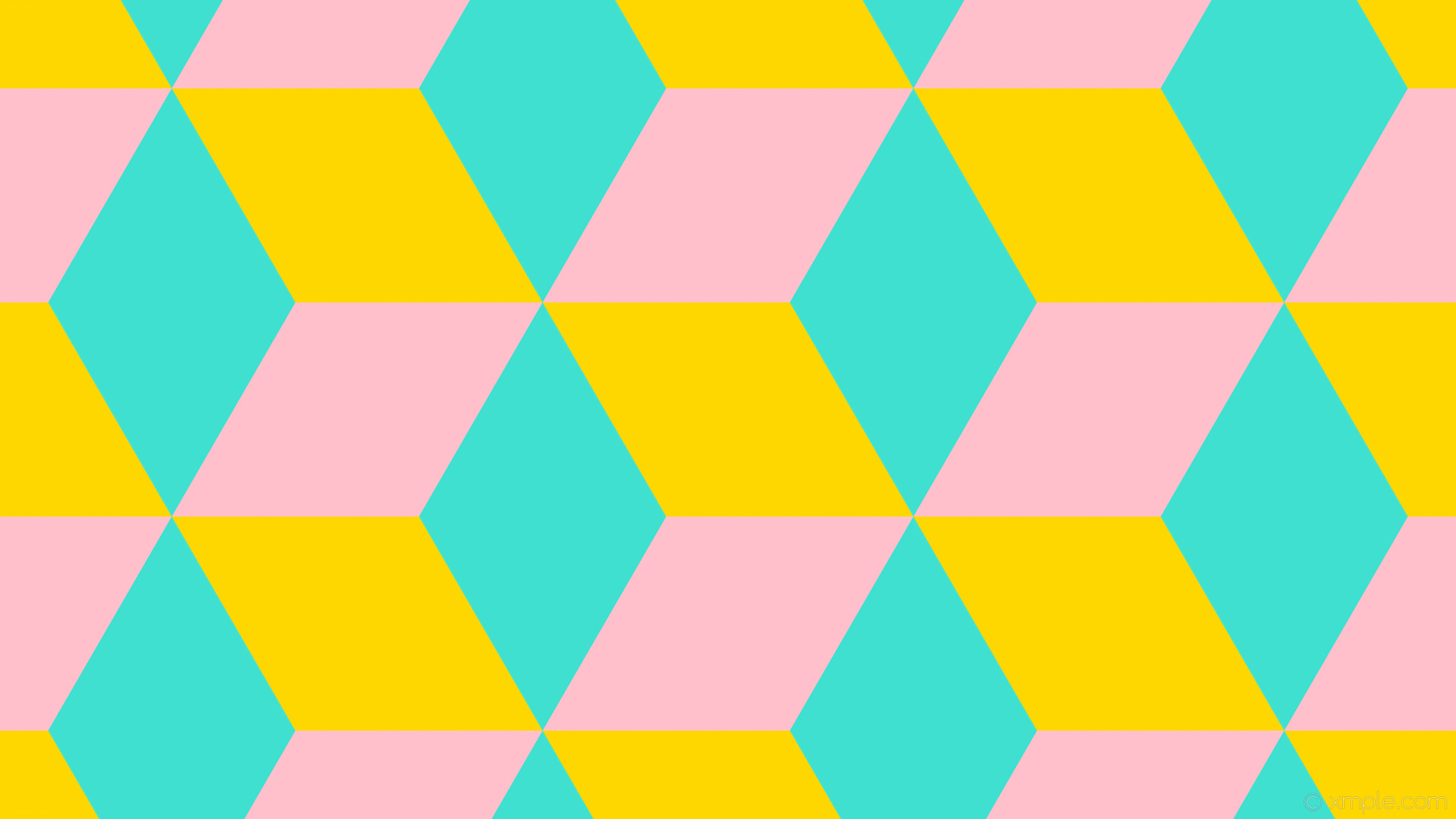 1920x1080 wallpaper 3d cubes yellow blue pink gold turquoise #ffd700 #40e0d0 #ffc0cb  330Â°