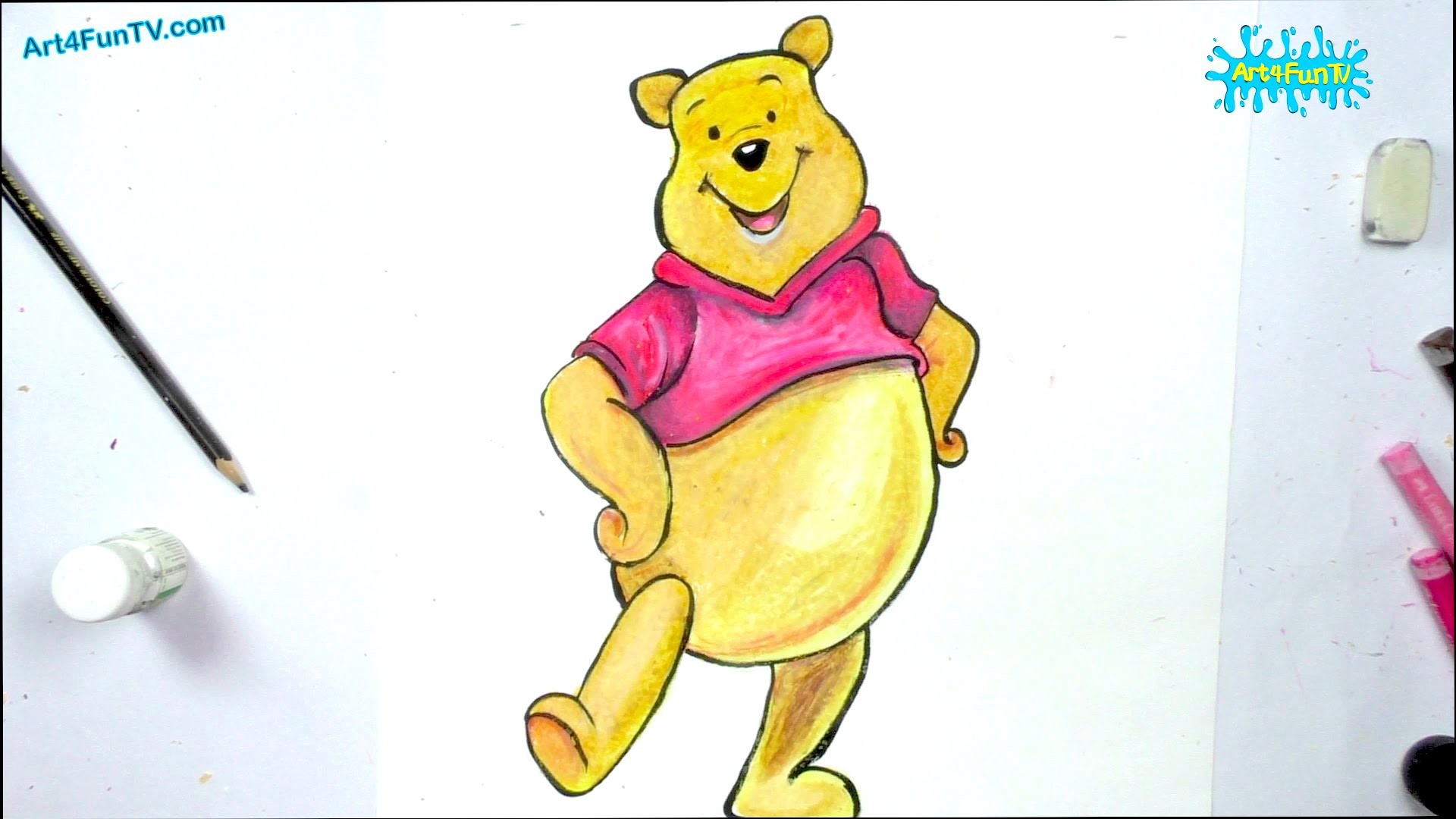 1920x1080 How to Draw Winne The Pooh Cartoon Step by Step | Walt Disney Cartoon  Characters - YouTube