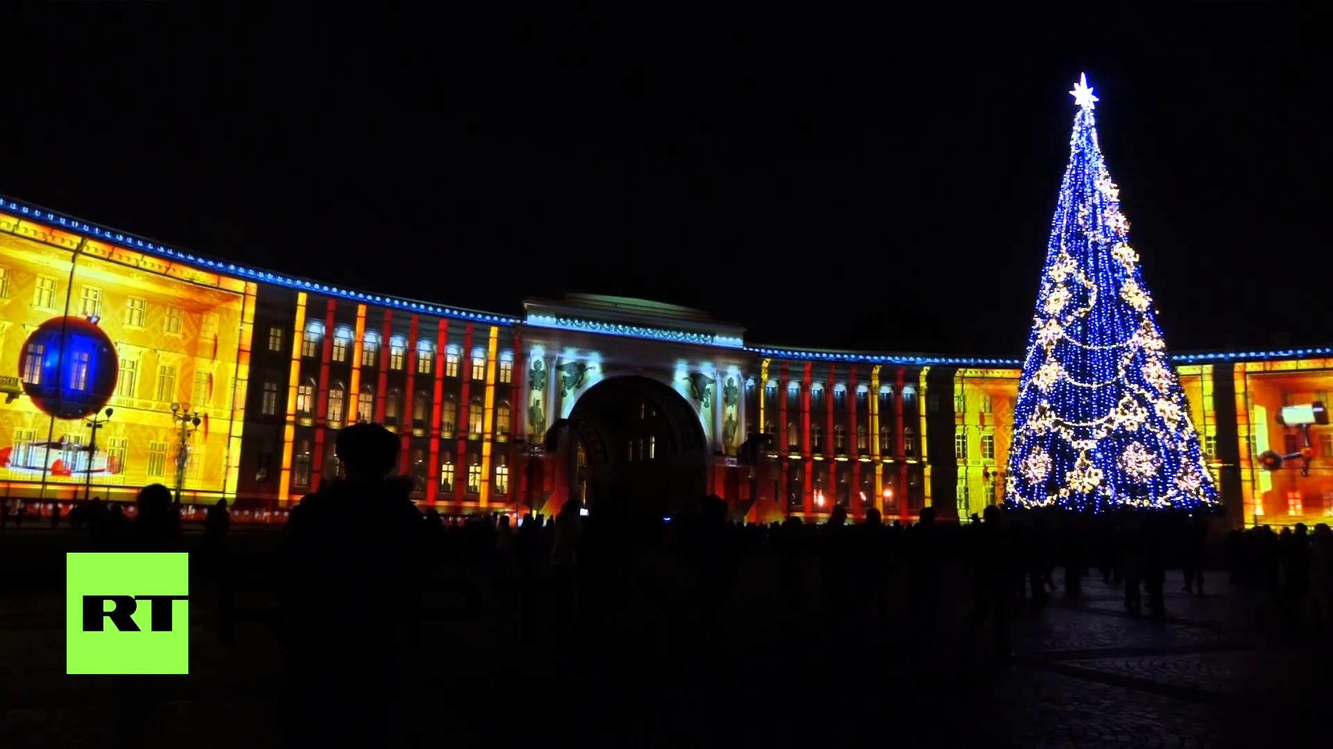1920x1080 Russia: Dazzling festive laser show lights up St. Petersburg