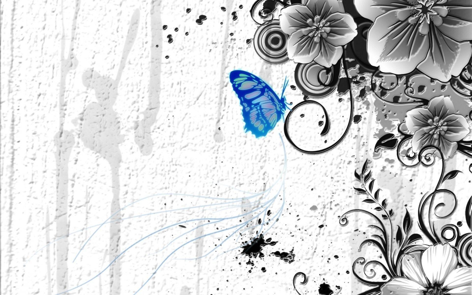 1920x1200 Wallpapers For > Light Blue Butterfly Background