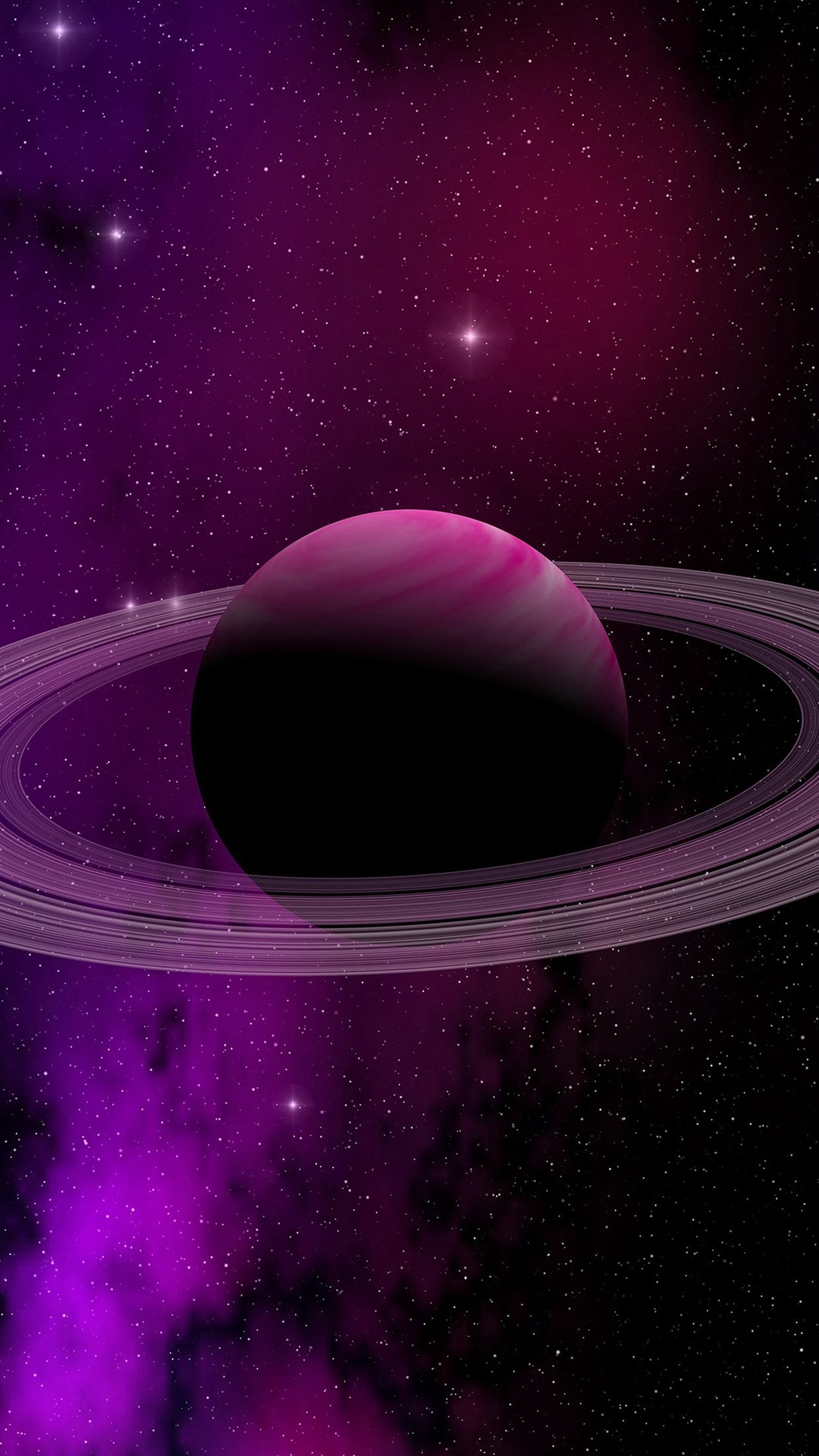 1080x1920 Space Planet Saturn Star Art Illustration Purple #iPhone #6 #wallpaper