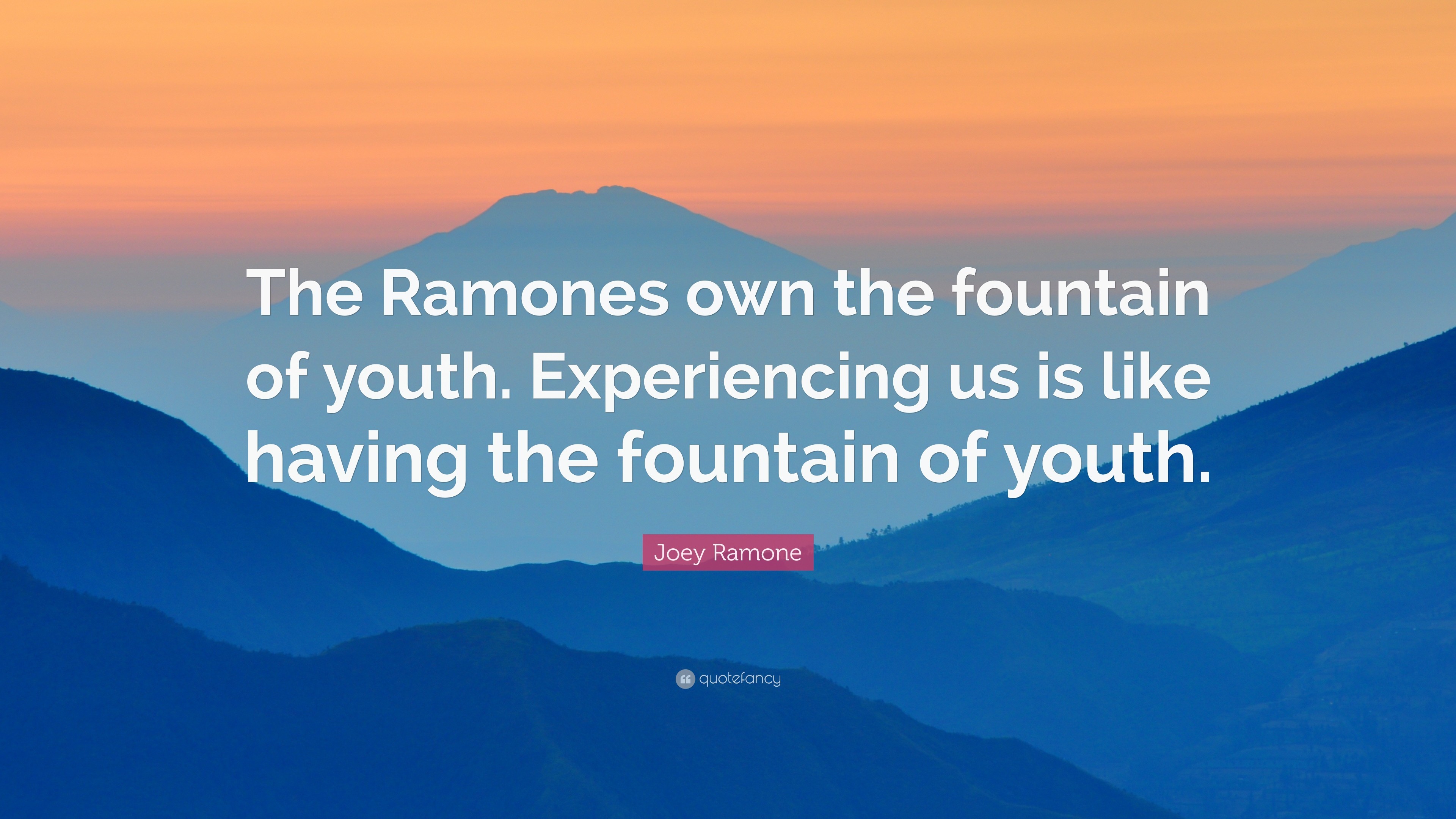 3840x2160 Joey Ramone Quote: “The Ramones own the fountain of youth. Experiencing us  is