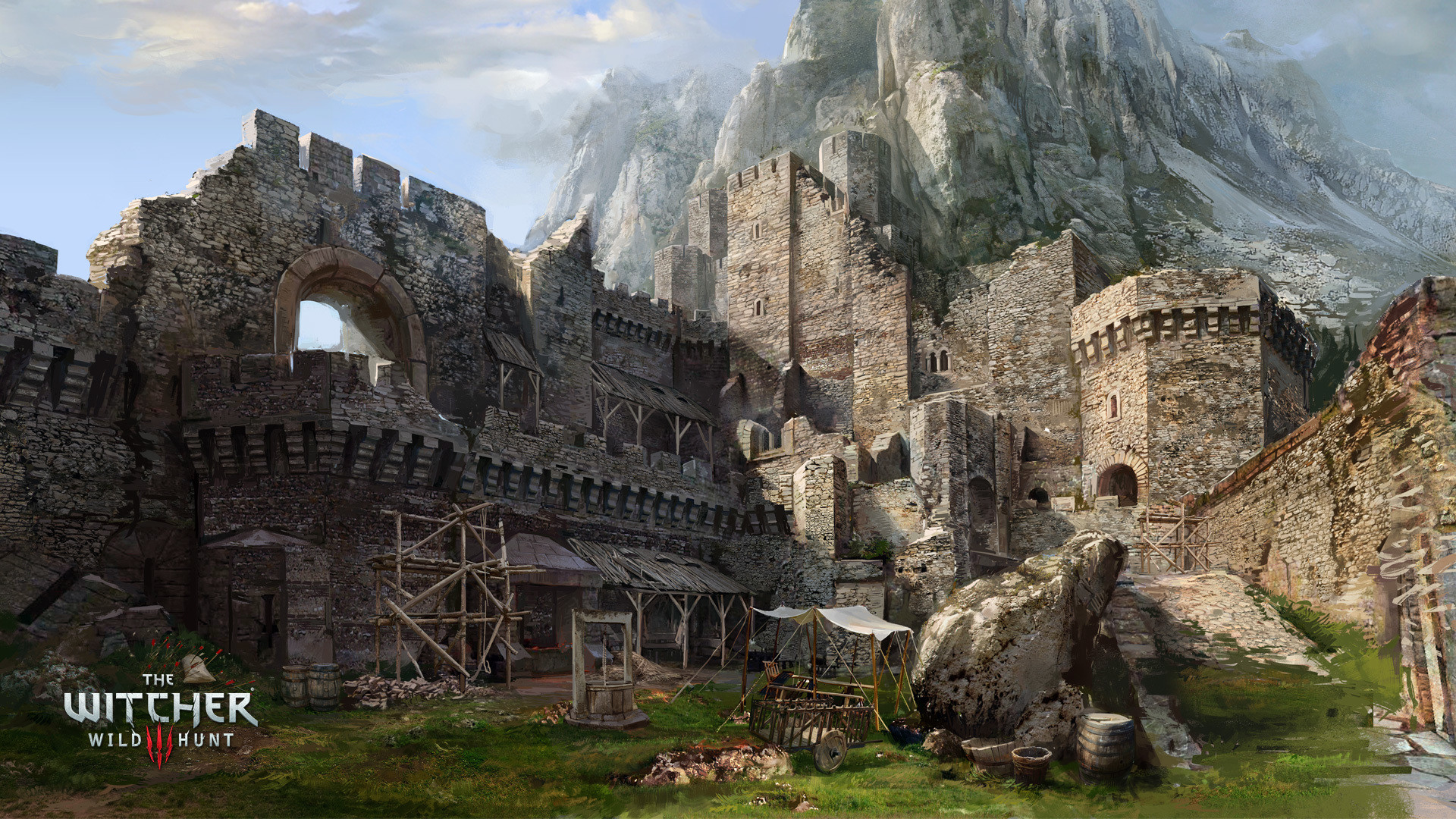 1920x1080  Wallpaper the witcher 3 wild hunt, caer morhen, well, mountain,  fortress