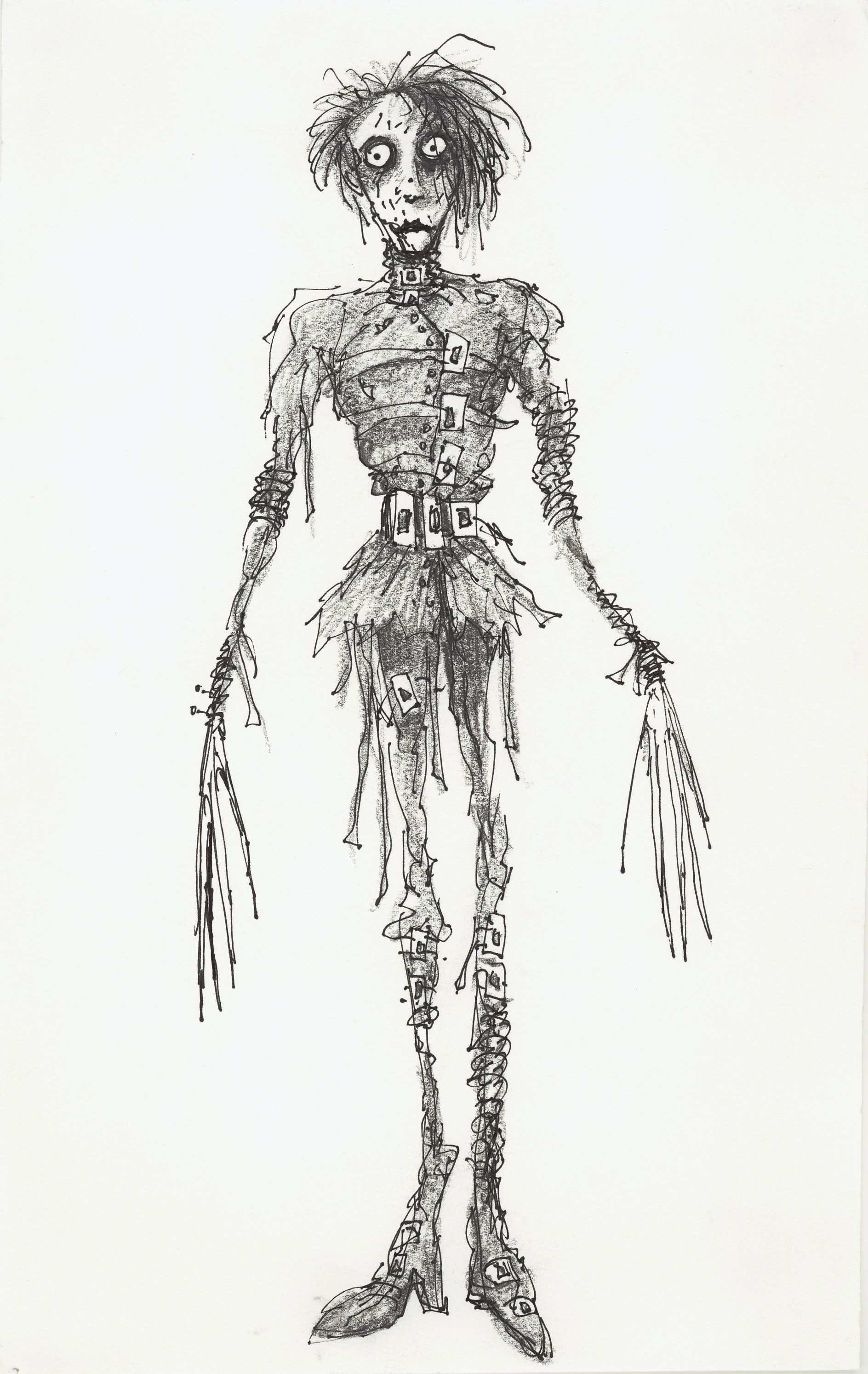 1888x2988 Tim Burton's sketch of his character Edward Scissorhands