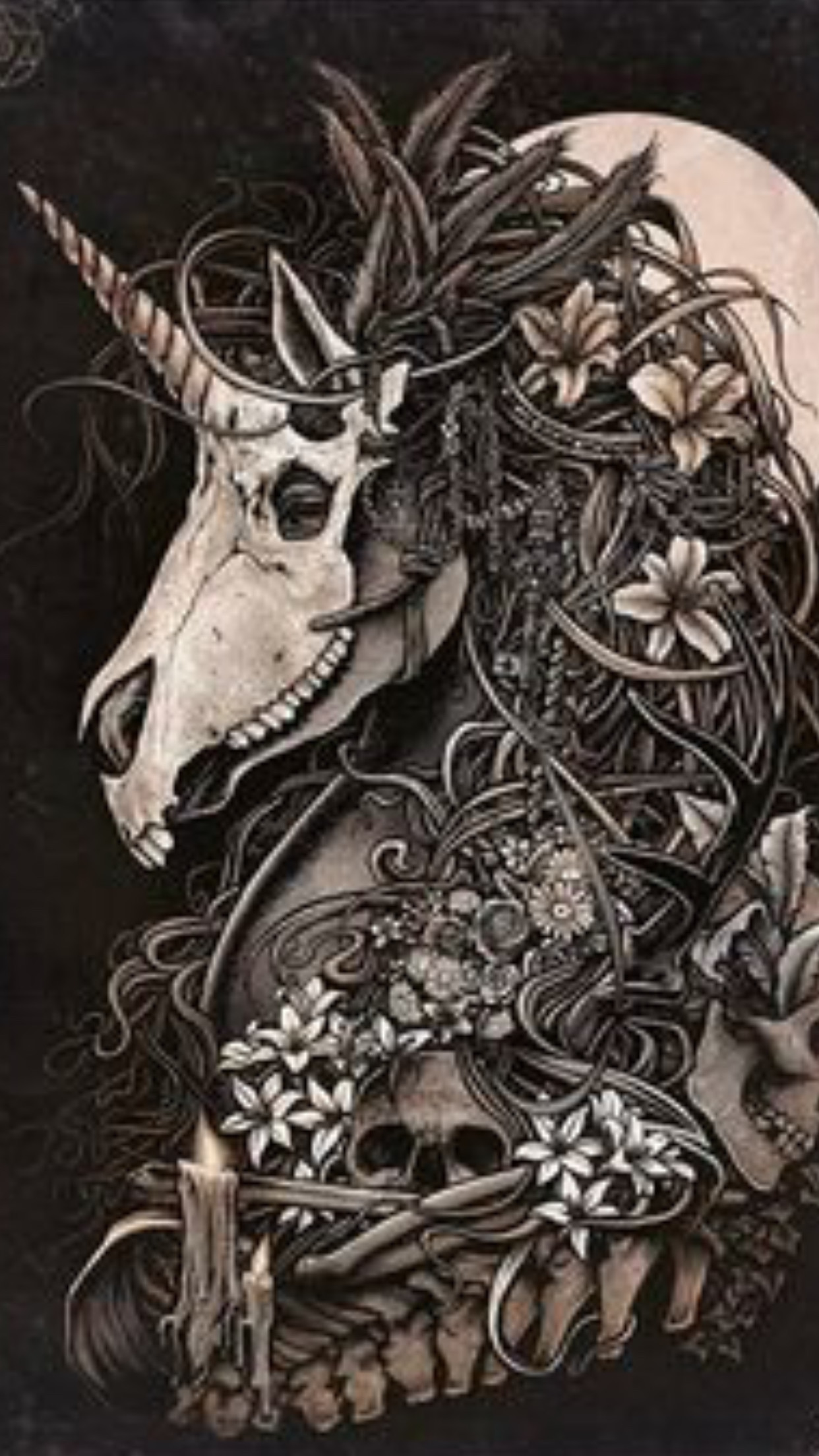 1242x2208 Unicorn skull iPhone 6 wallpaper