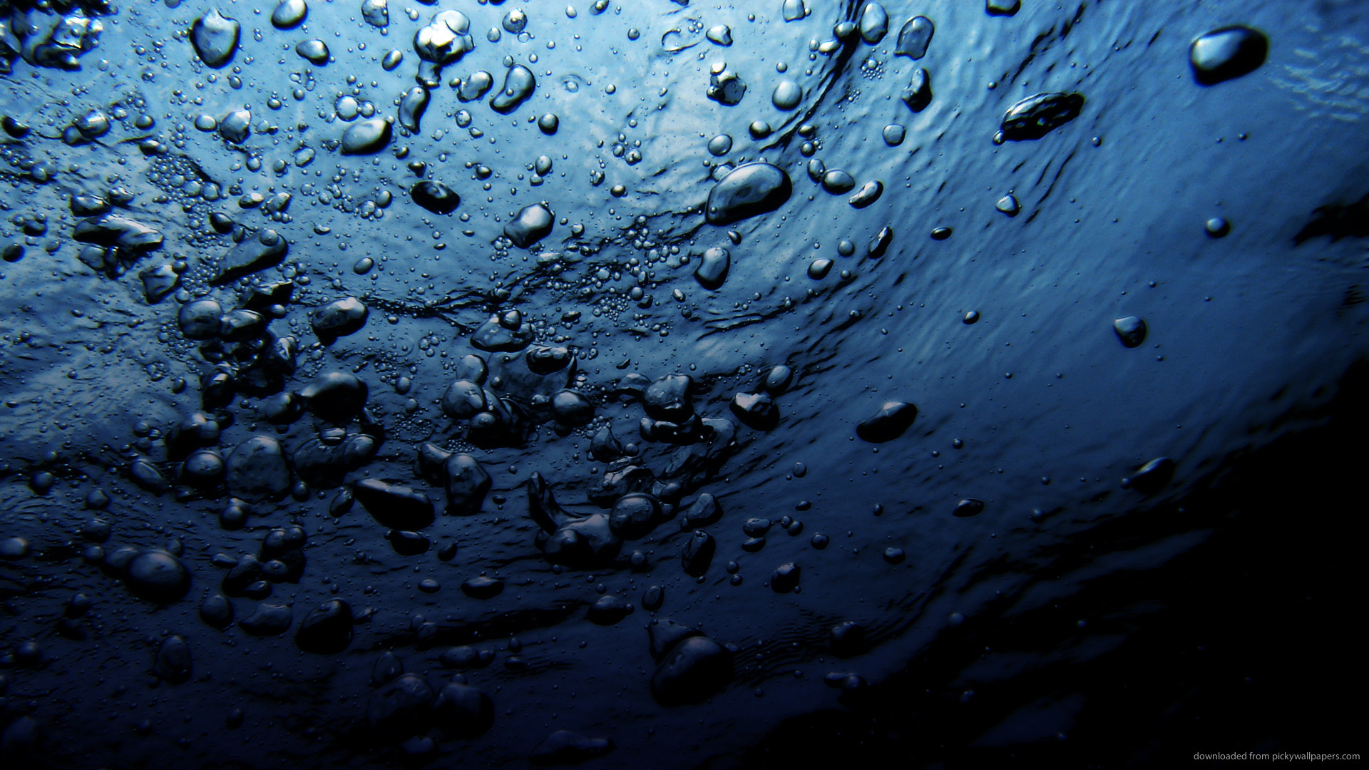1920x1080 Bubbles in Blue Water for 