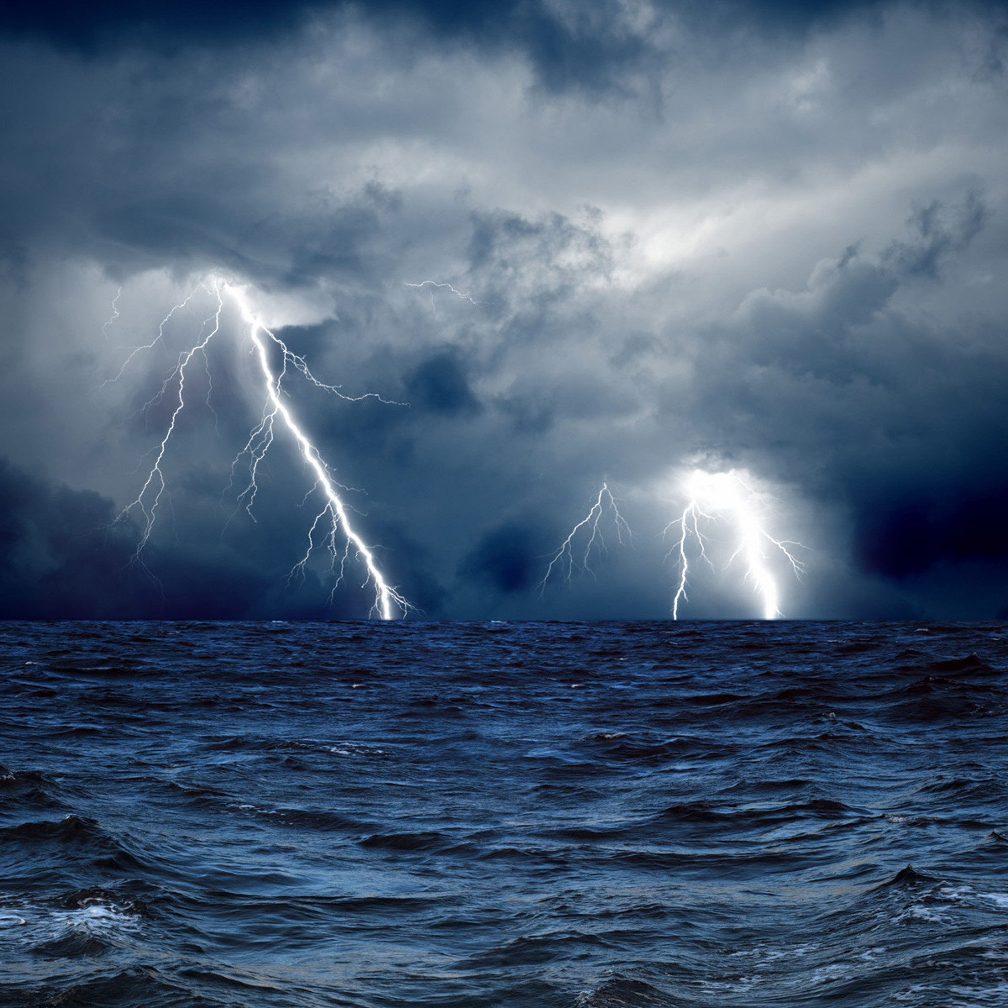 2048x2048 Nautical lightning storm iPad Air 2 Wallpapers