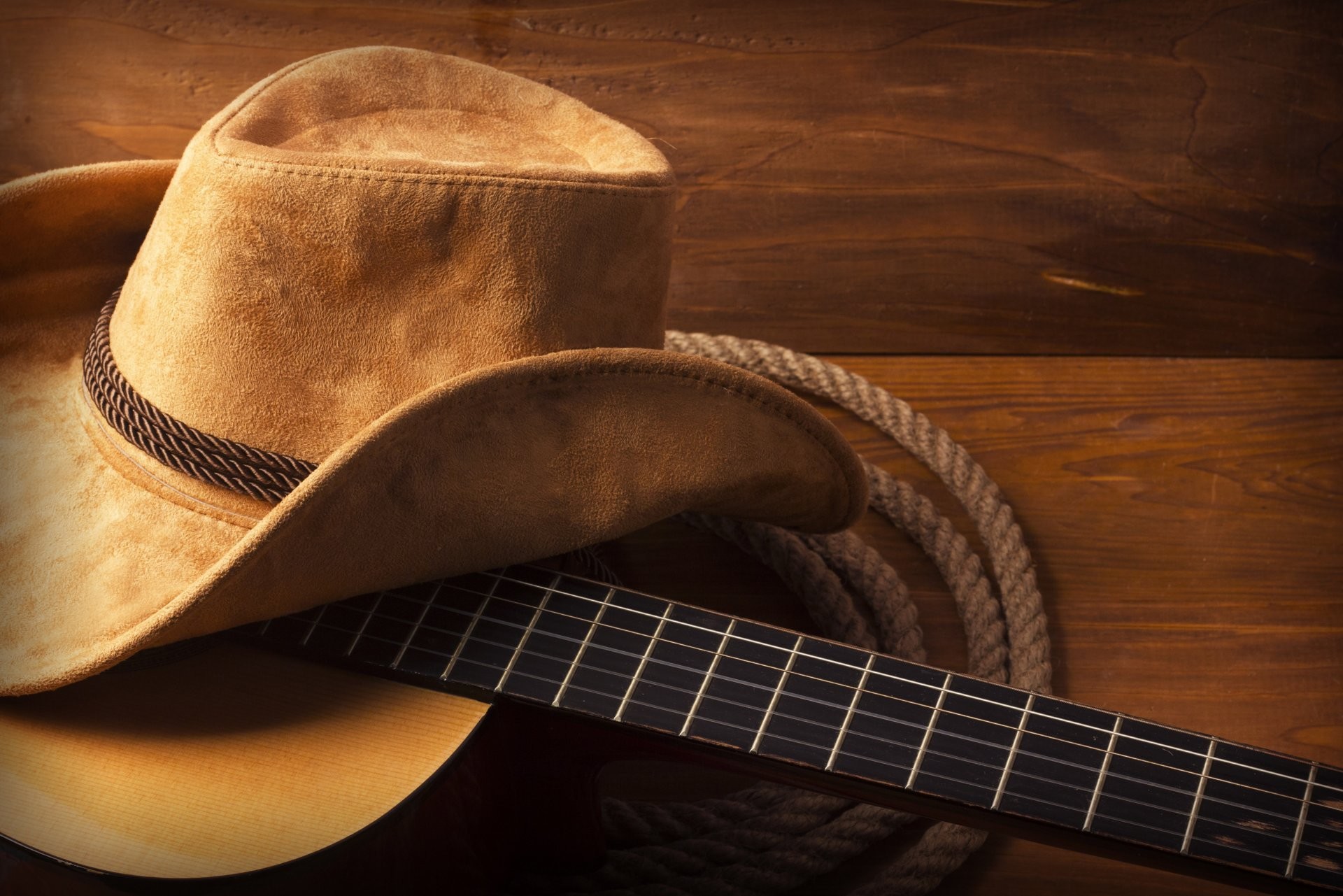 1920x1281 hat guitar wood rope cowboy