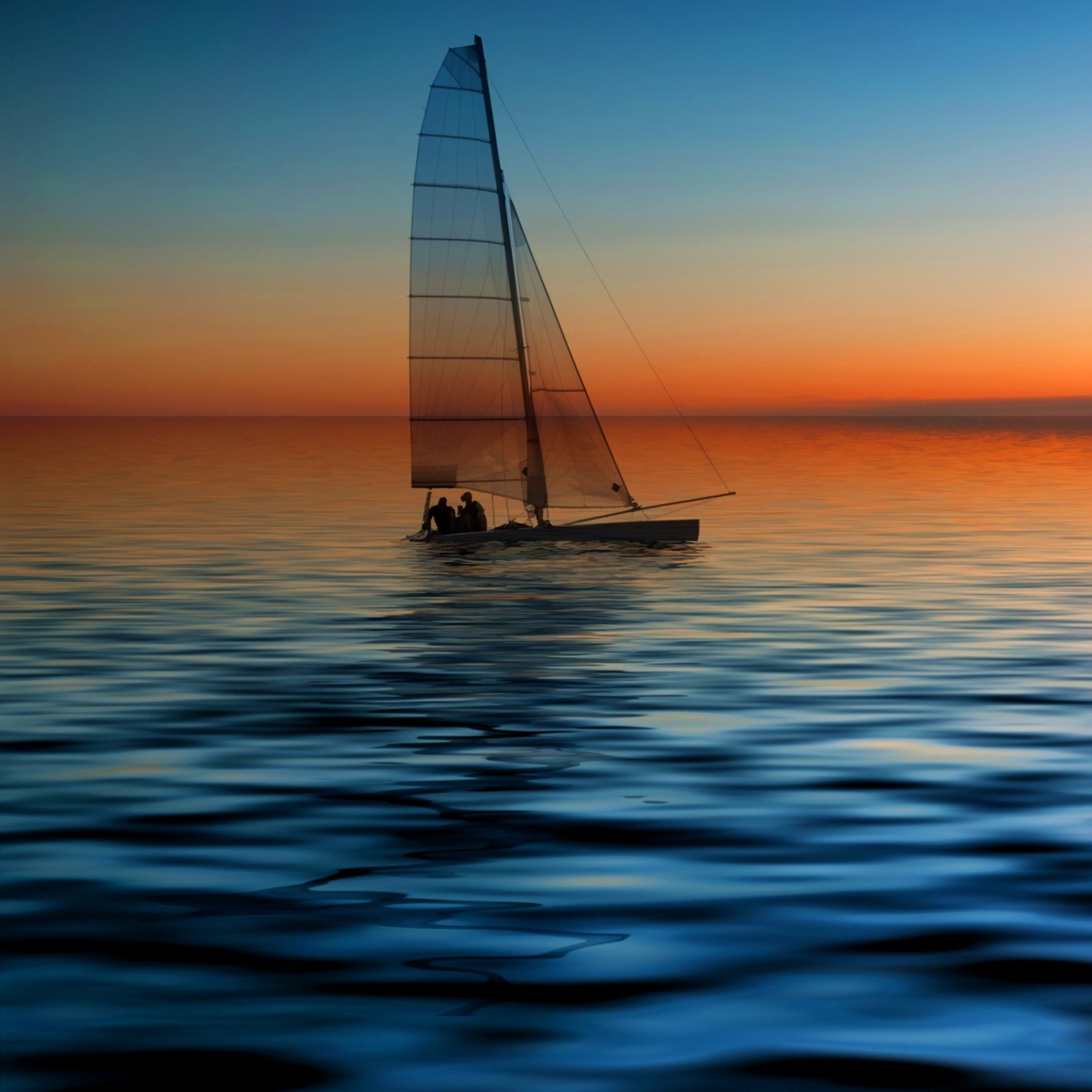 2048x2048 1643 4: Sail Boat Seascape iPad Air wallpaper