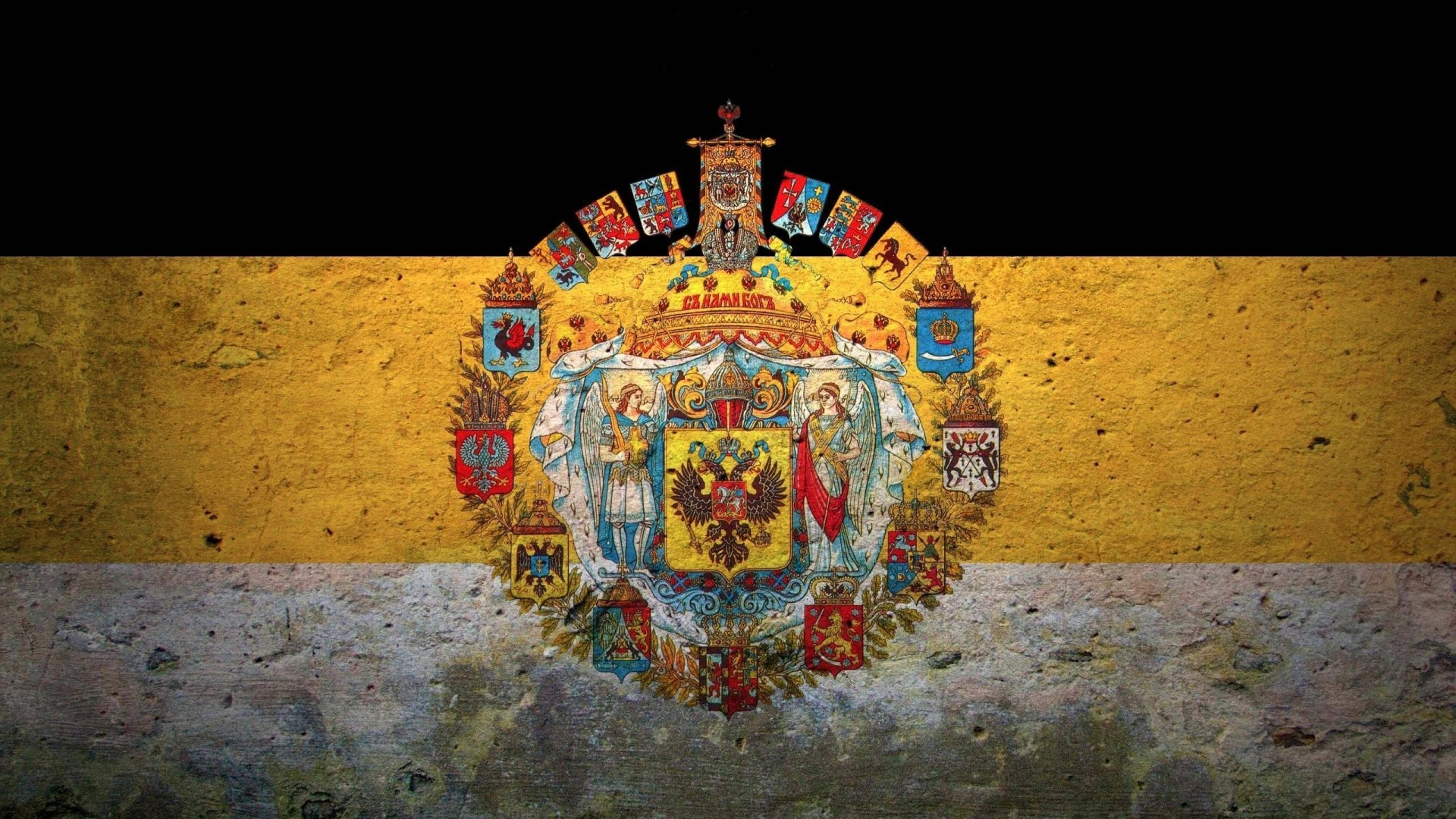 1920x1080 Preview wallpaper flag, coat of arms, russia, empire 
