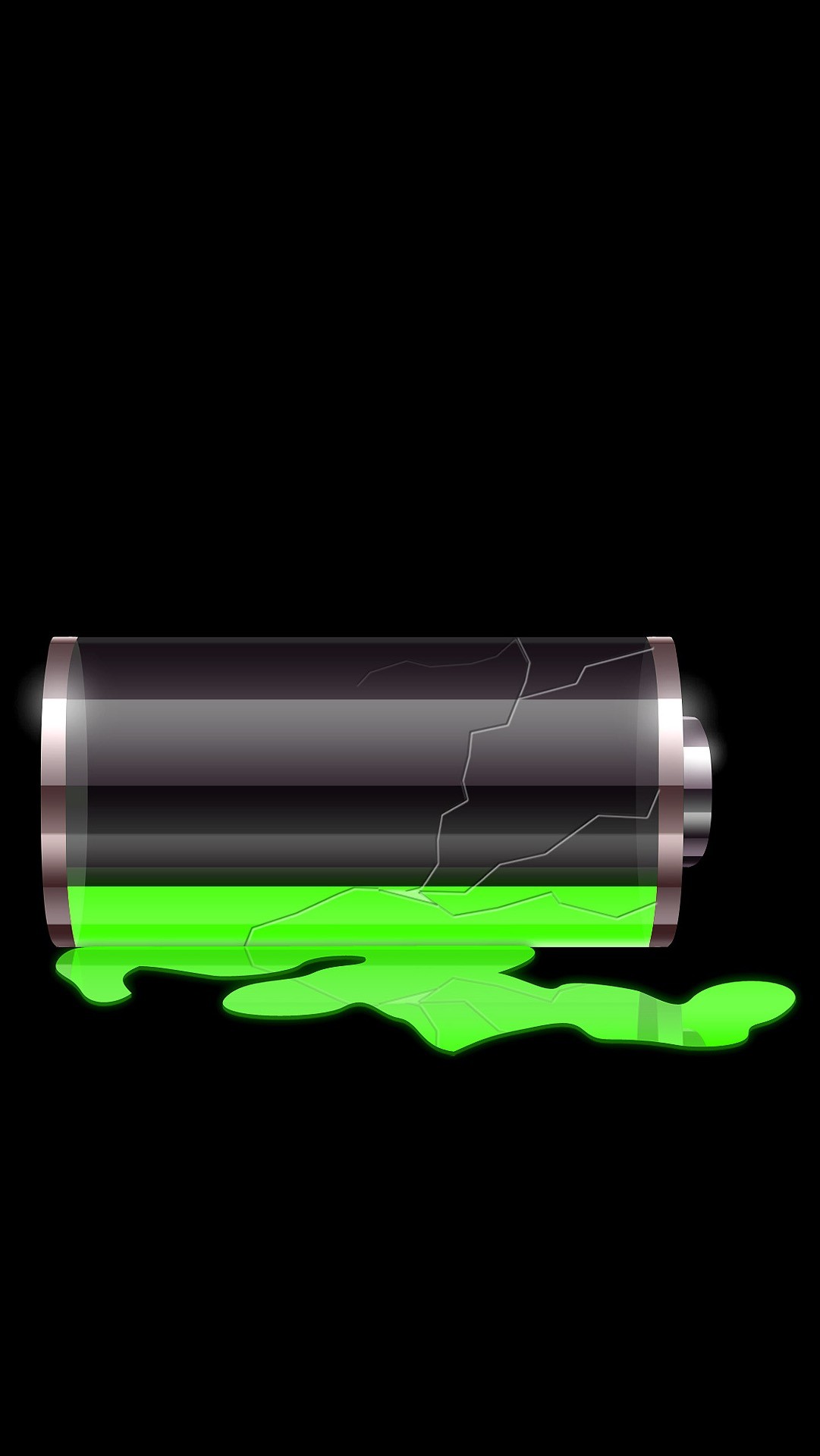 1081x1920 Lockscreens Broken Battery Black Neon Green Simple