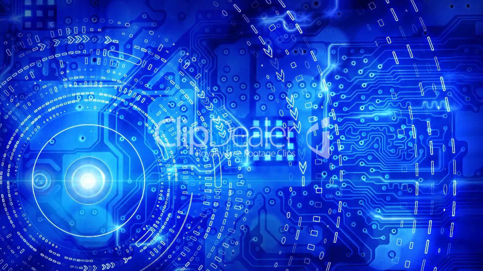 1920x1080 Clips. blue computer circuit board background ...