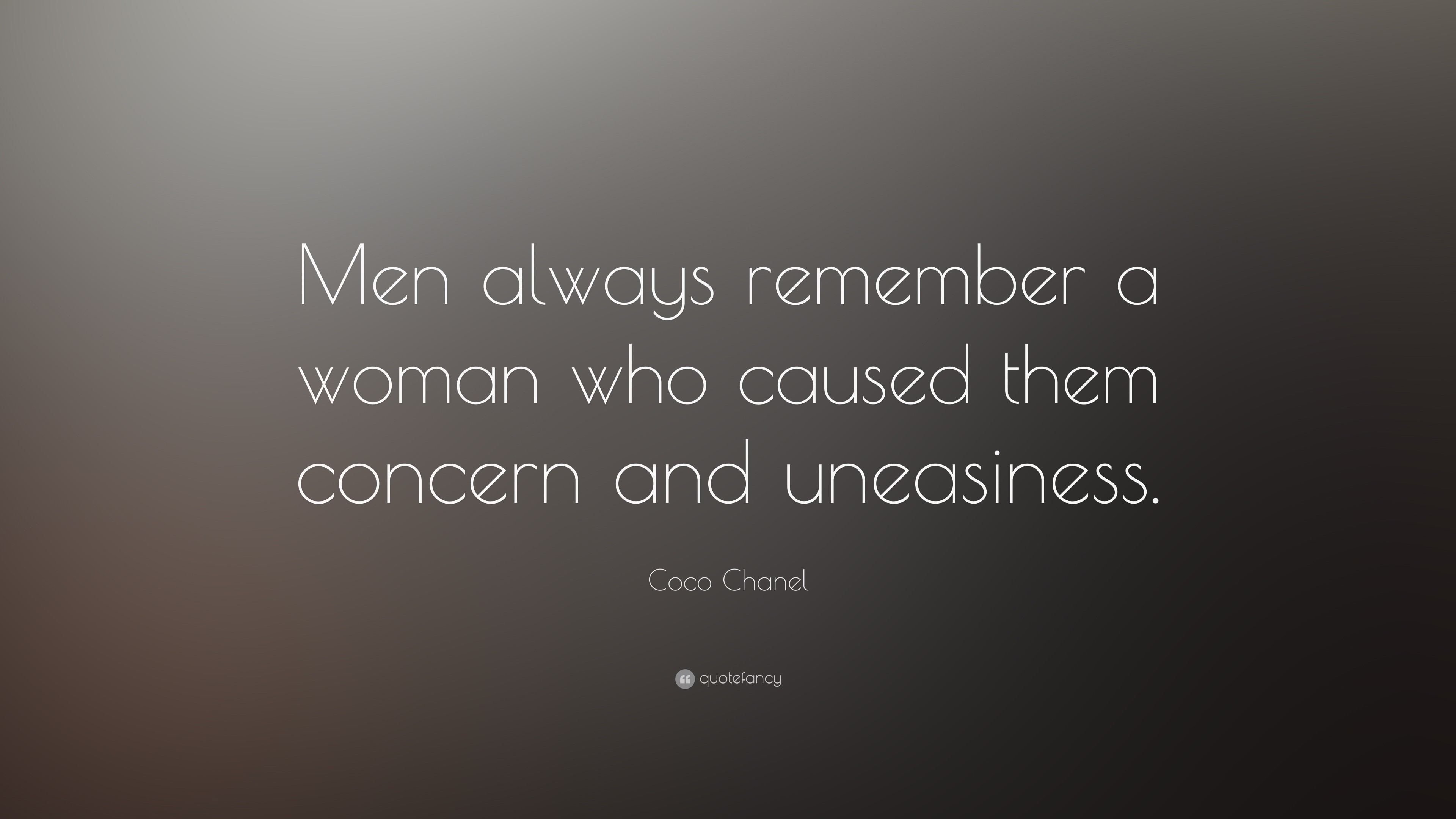 3840x2160 Coco Chanel Quote: “Men always remember a woman who caused them concern and  uneasiness