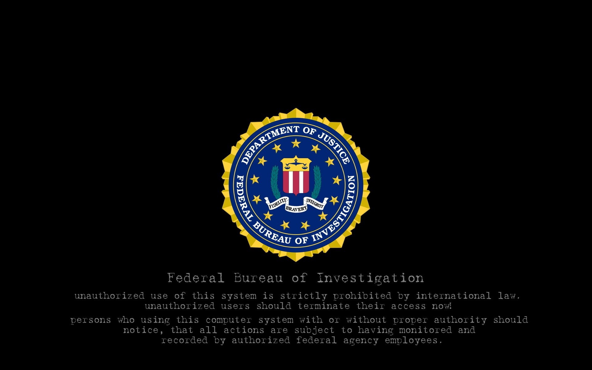 1920x1200 FBI HD Logo Wallpapers