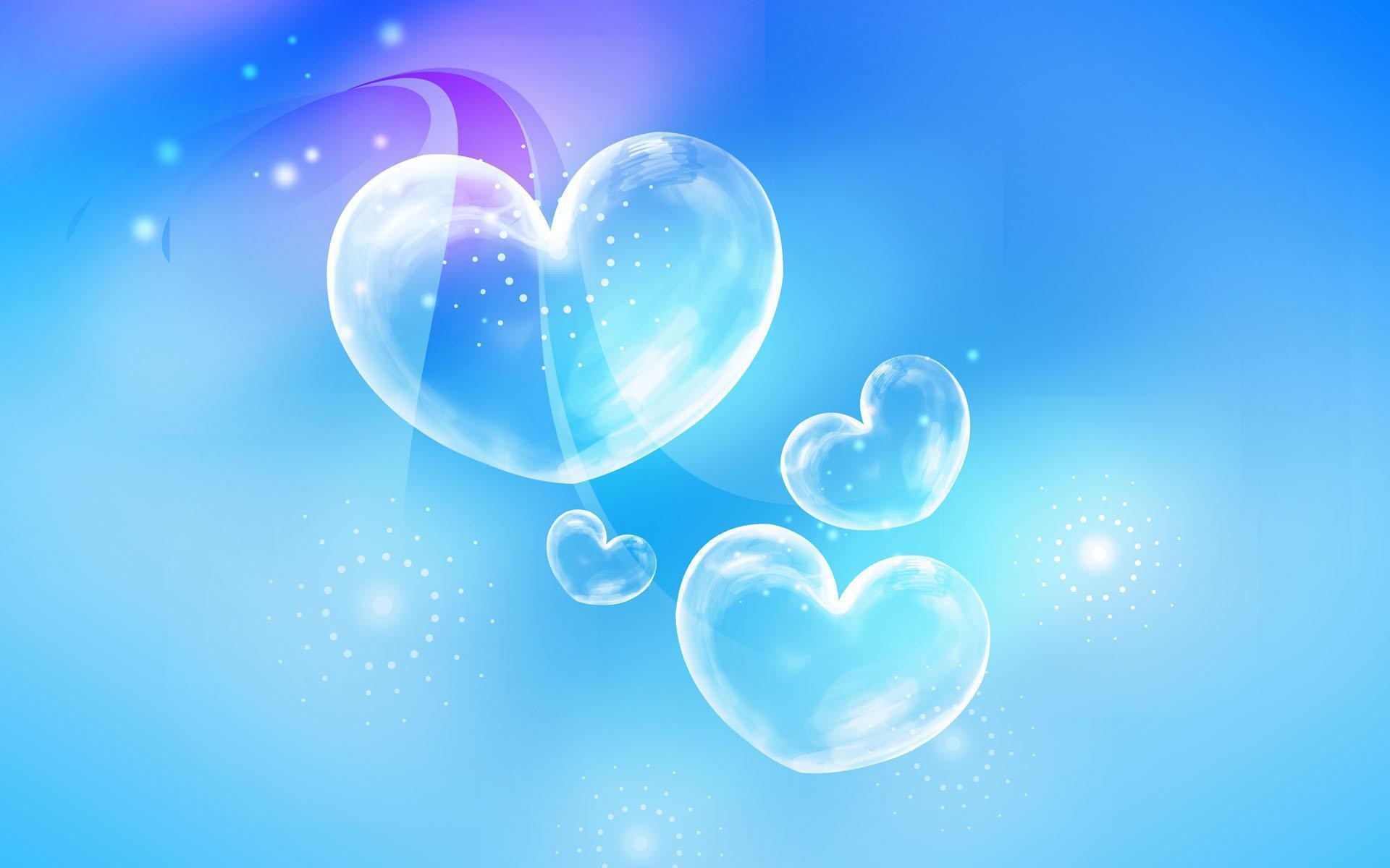 1920x1200 Blue Hearts Background Wallpaper