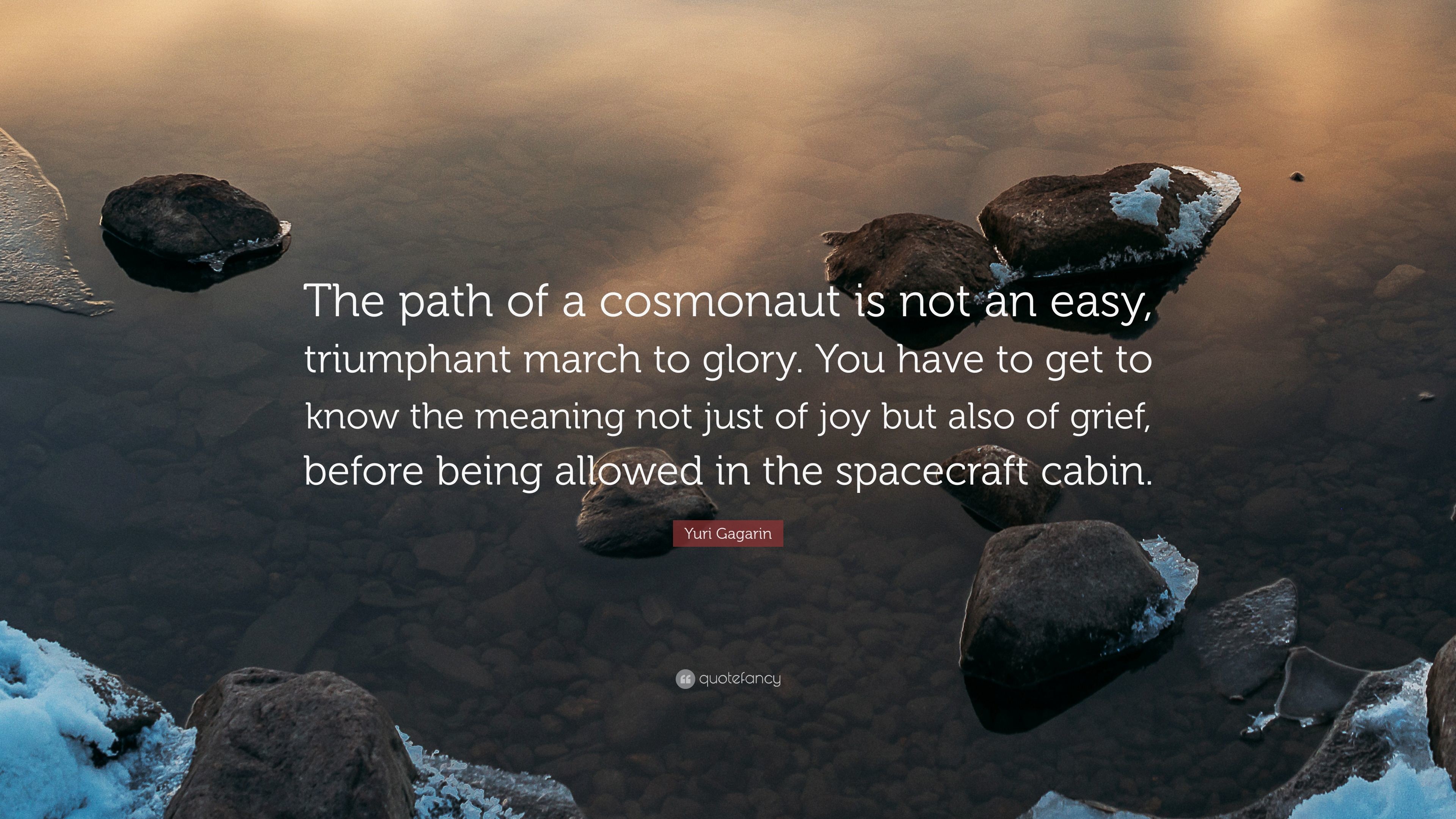 3840x2160 Yuri Gagarin Quote: “The path of a cosmonaut is not an easy, triumphant