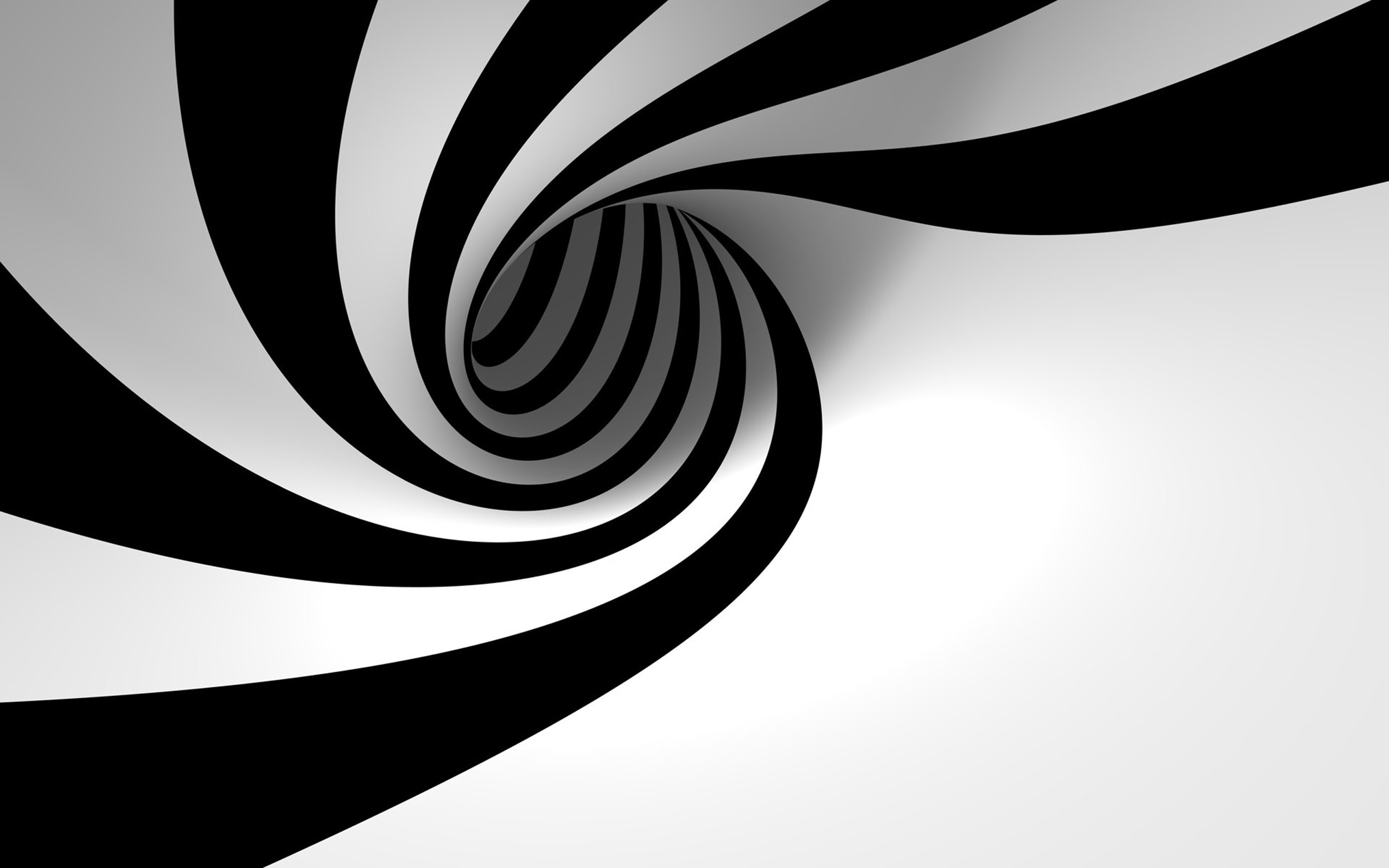 2560x1600 HYpnotizing Spiral Black And White Wallpaper