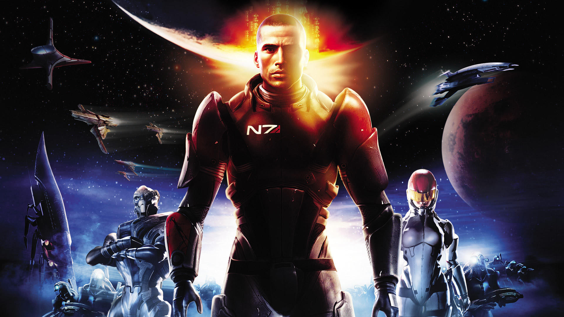 1920x1080 Computerspiele - Mass Effect Commander Shepard Garrus Vakarian Ashley  Williams Wallpaper