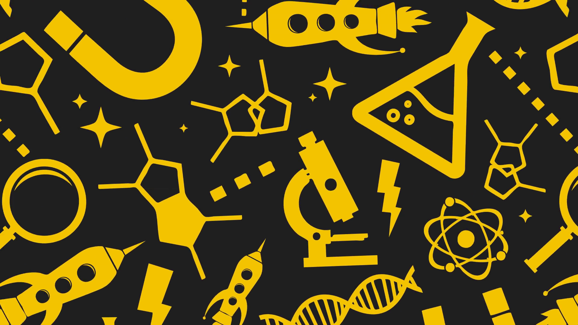 1920x1080 Science objects animated background for school education. HD motion graphic.