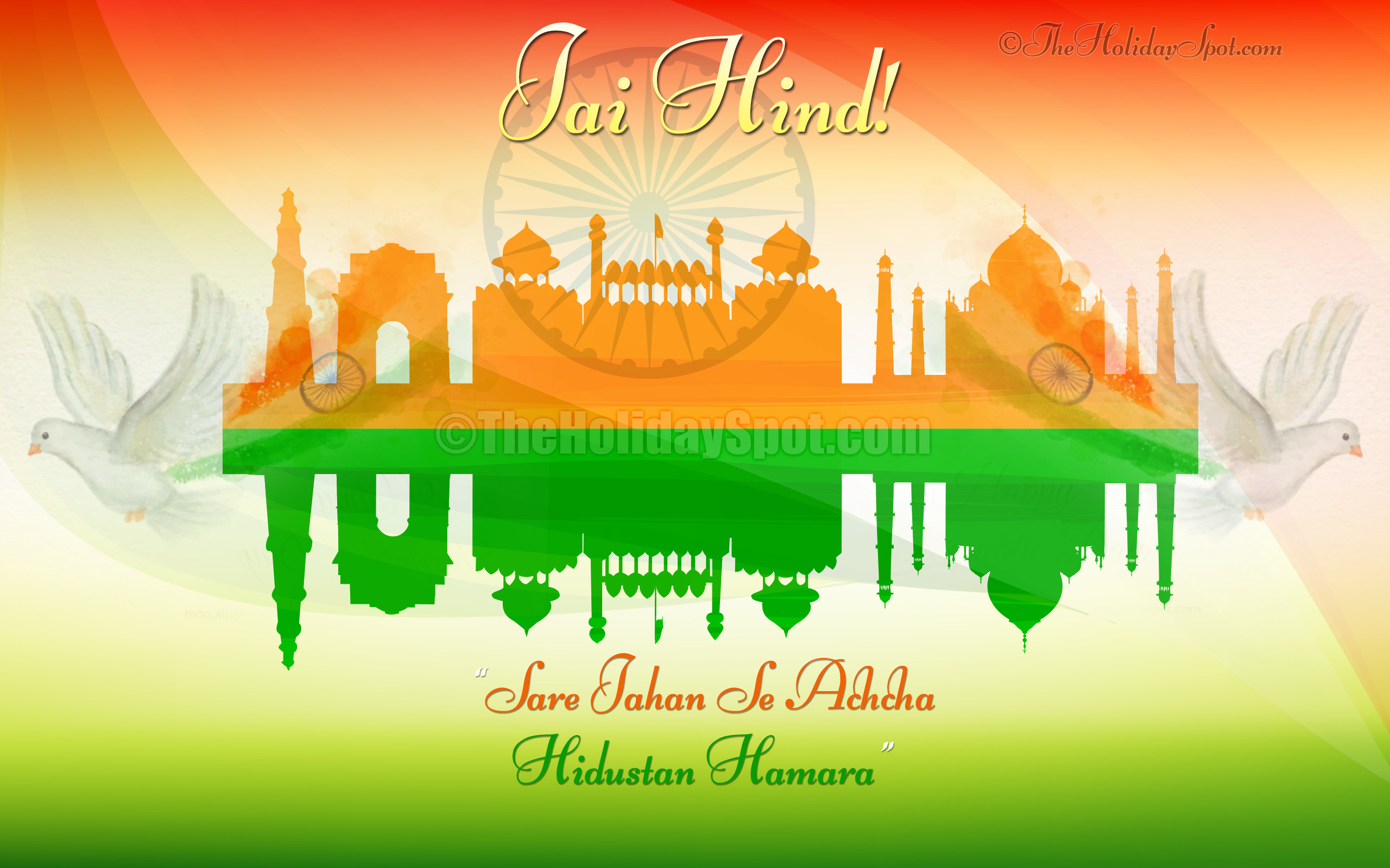 2560x1600 Indian Independence Day Wallpaper - Red Fort, India Gage, Qutub Minar, Taj  Mohal