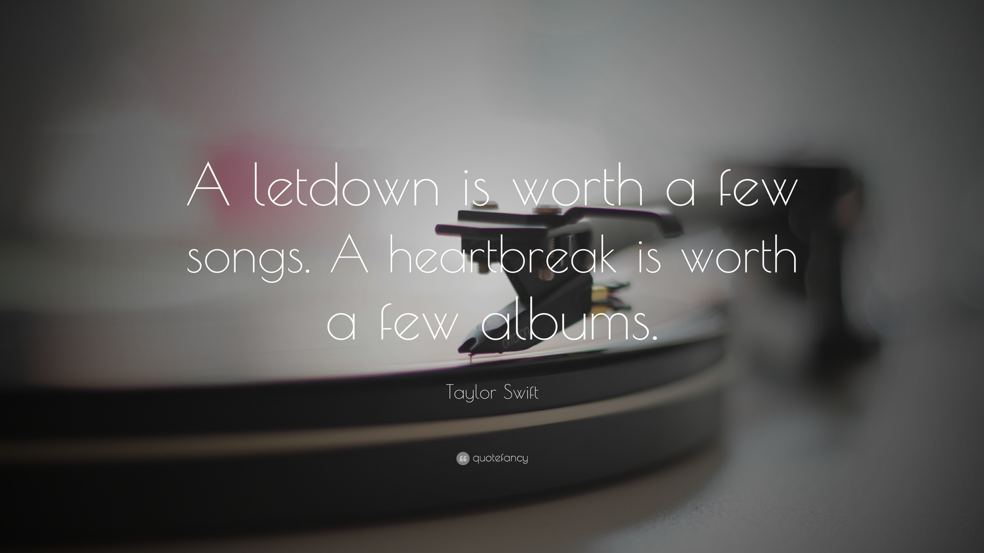 3840x2160 16 wallpapers. Taylor Swift Quote: “A letdown is worth a few songs. A  heartbreak is