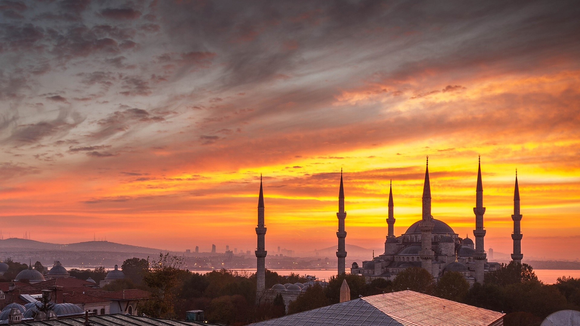 1920x1080 kaaba mecca mosque wonder Â· hagia sophia, istanbul, turkey, sunset ...