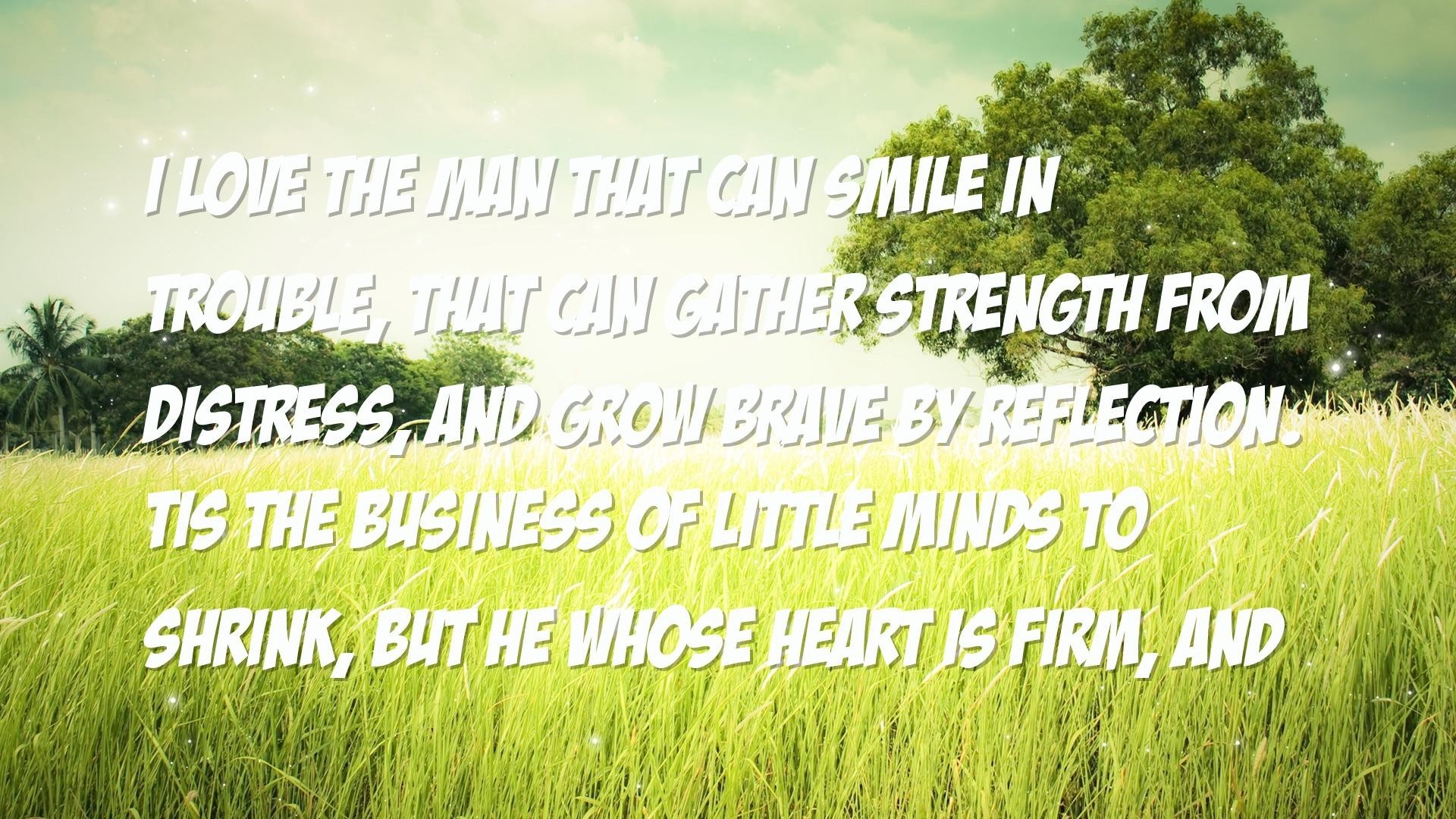 1920x1080 will, love hurts Quotes Wallpapers - I love the man that can smile in  trouble, that can gather strength from distress, and grow brave by  reflection.
