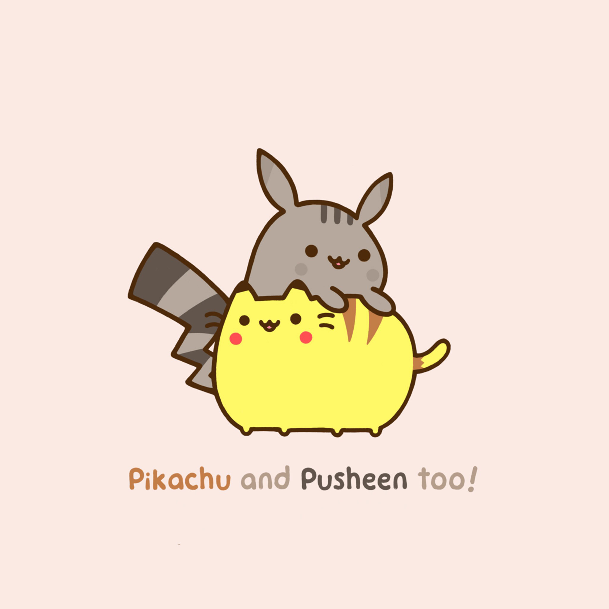 2048x2048 Pikachu and Pusheen xD ^^ <3