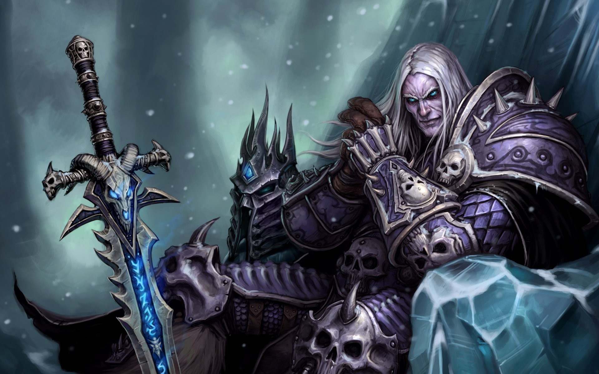 1920x1200 arthas the lich king arthas menethil sword frostmourne sitting on a the  frozen throne crown prince