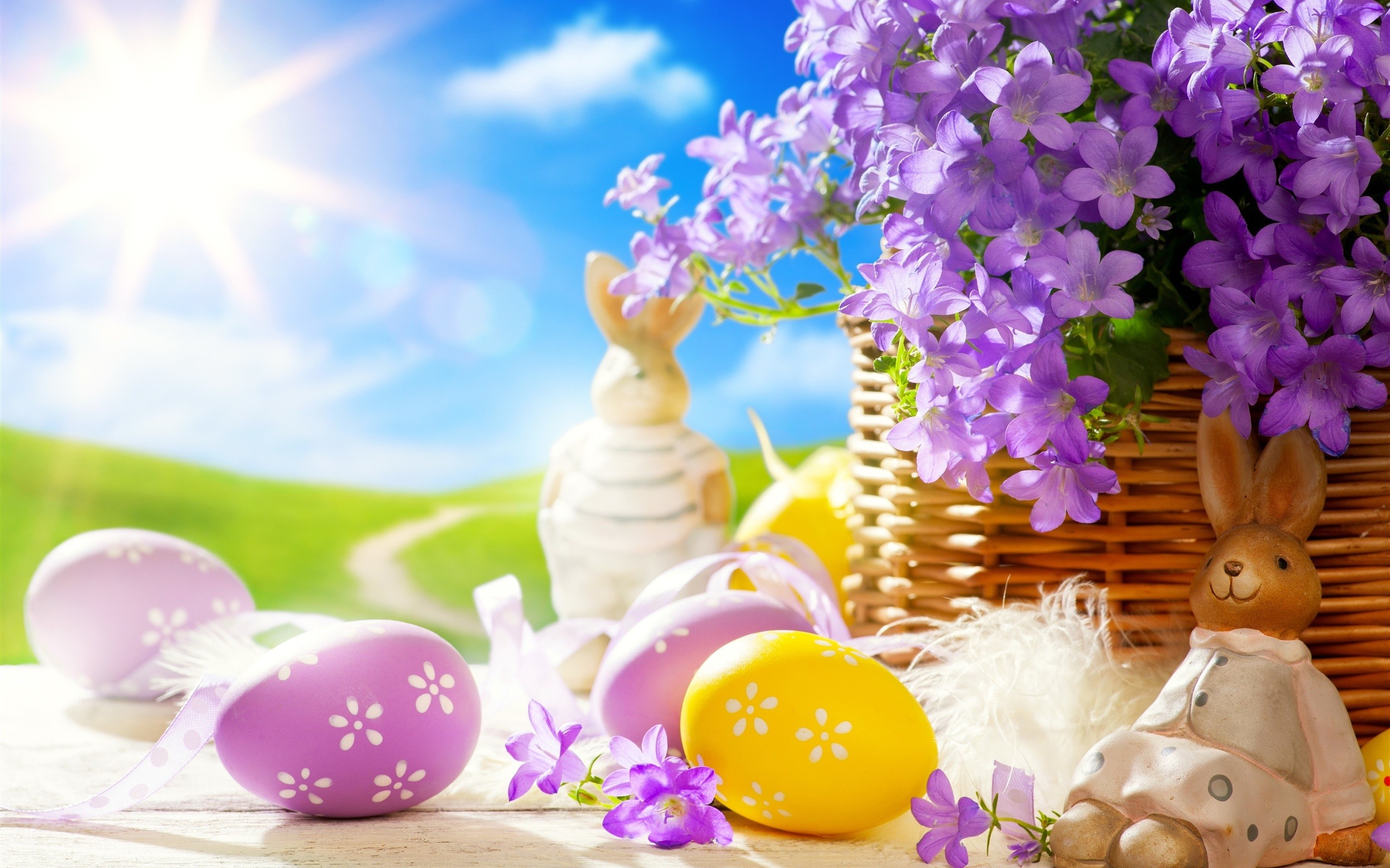 2560x1600 Easter, spring, eggs, Bunny, flowers wallpaper thumb