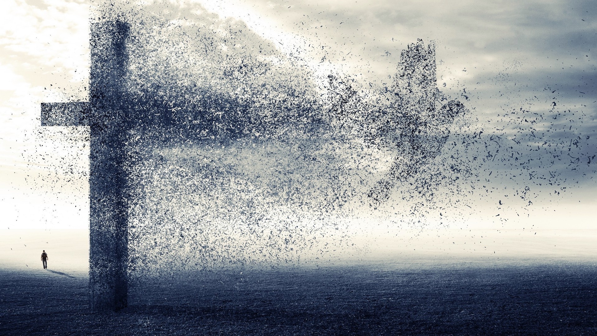 1920x1080 Dove disintegrated from a cross wallpaper #14571