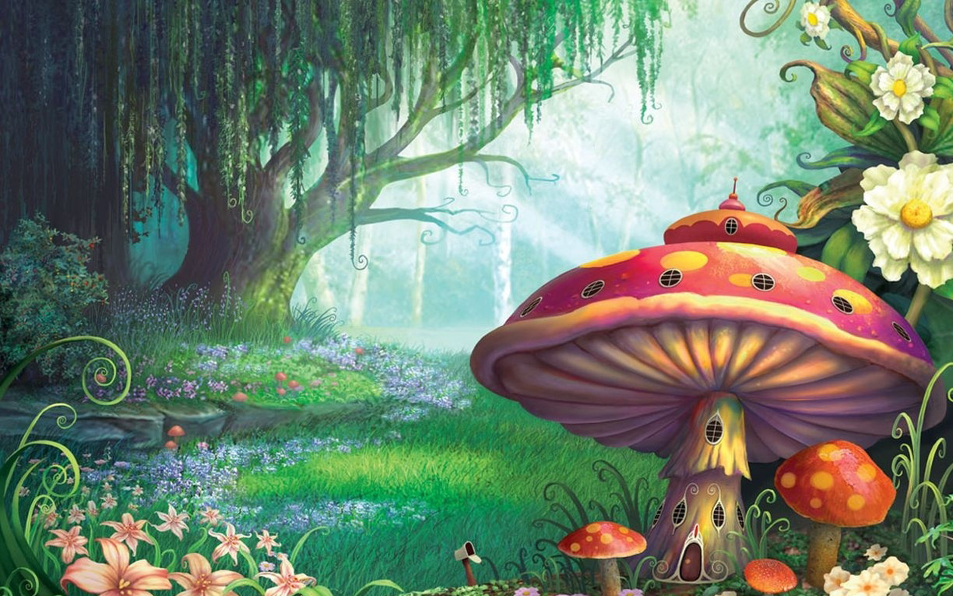 1920x1200 ... Fantasy mushroom