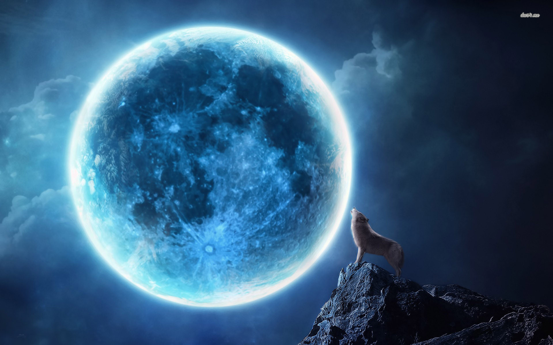 1920x1200 Full Blue Moon Wolf
