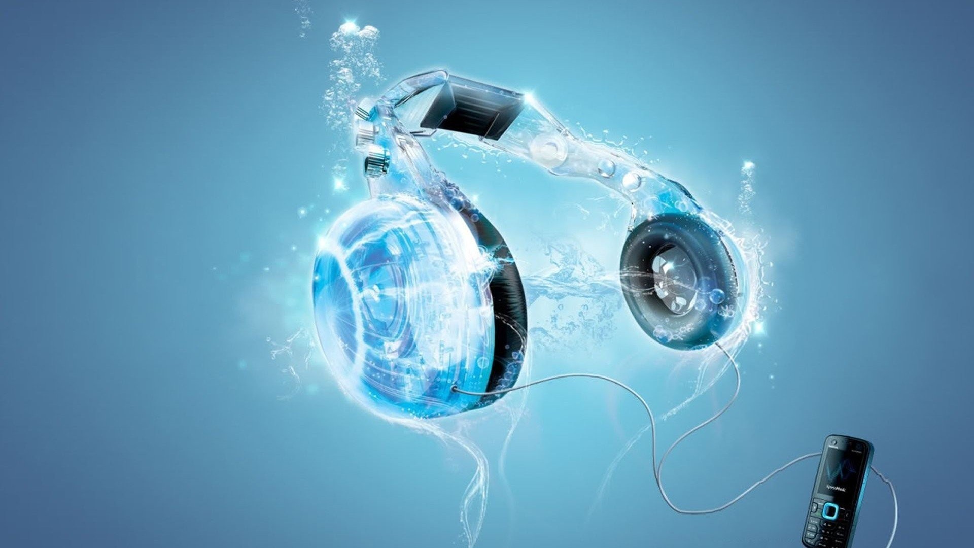 1920x1080 Headphones blue music 3D art wallpaper |  | 289677 | WallpaperUP