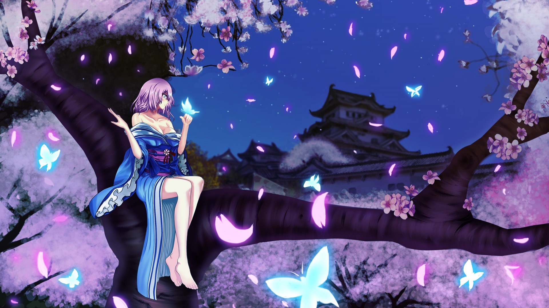 1920x1080 The Cherry Blossom Girl | Download Girl Sitting In Cherry Blossom Tree  Wallpaper 41322 Wallpaper