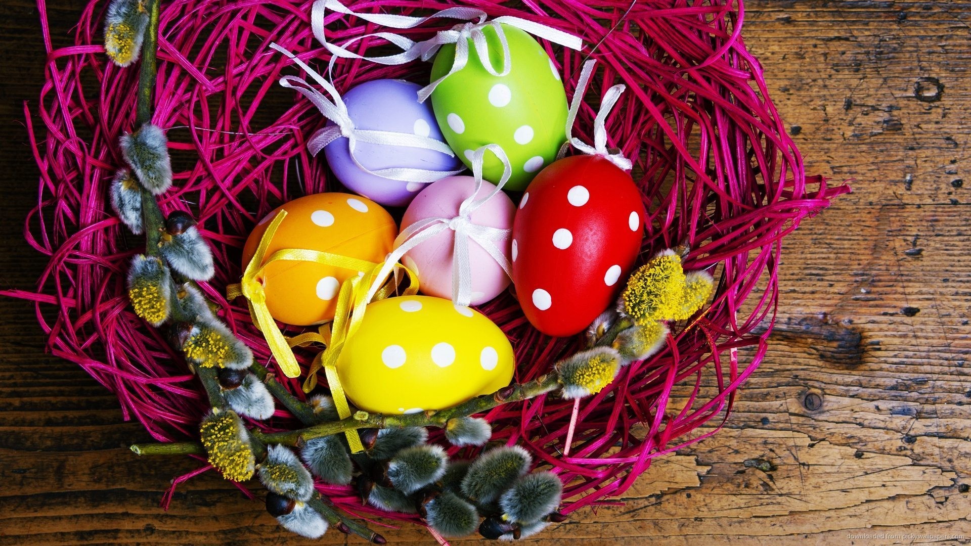 1920x1080 Colorful Easter Eggs In Basket