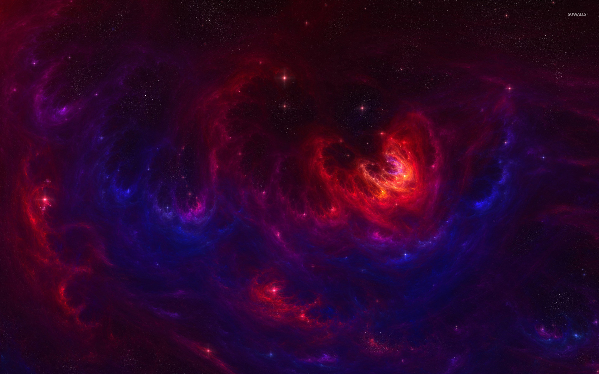 1920x1200 Red and blue nebula wallpaper