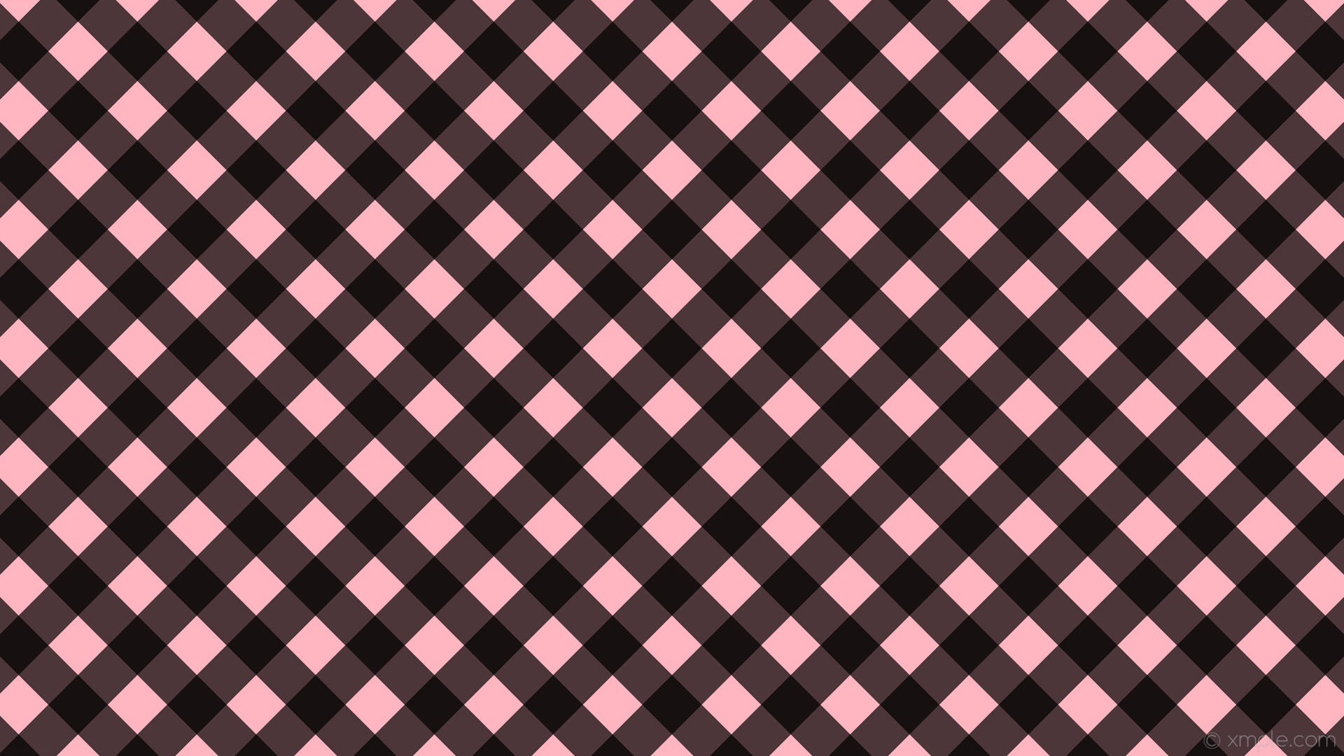 1920x1080 wallpaper pink gingham striped checker black light pink #ffb6c1 #000000  135Â° 60px