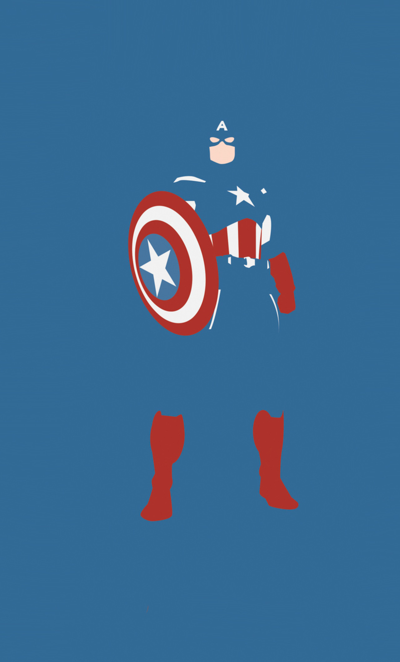 1280x2120 Captain America Marvel Comics Minimalism Full HD Wallpaper