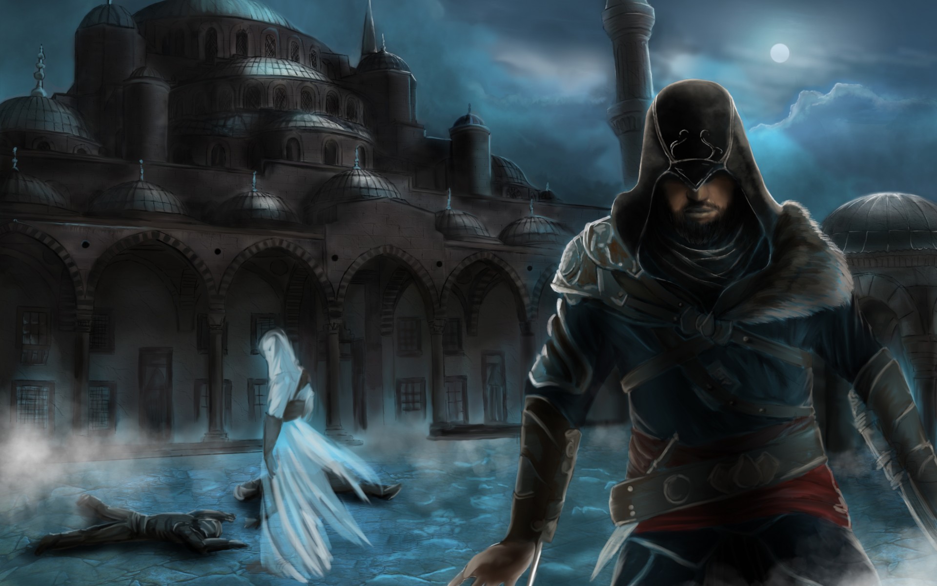 1920x1200 Assassin's Creed Revelations Constantinople mosque Ezio Altair city  night wallpaper |  | 48293 | WallpaperUP