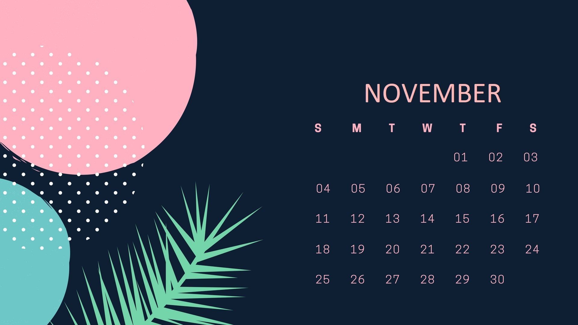 1920x1080 november 2018 calendar wallpaper