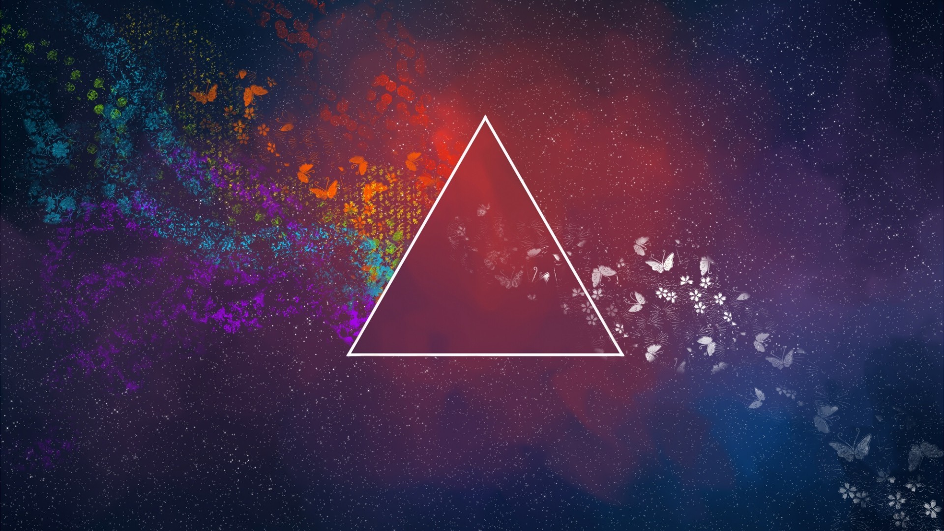 1920x1080 abstract, Triangle, Flowers, Pink Floyd, The Dark Side Of The Moon  Wallpapers HD / Desktop and Mobile Backgrounds