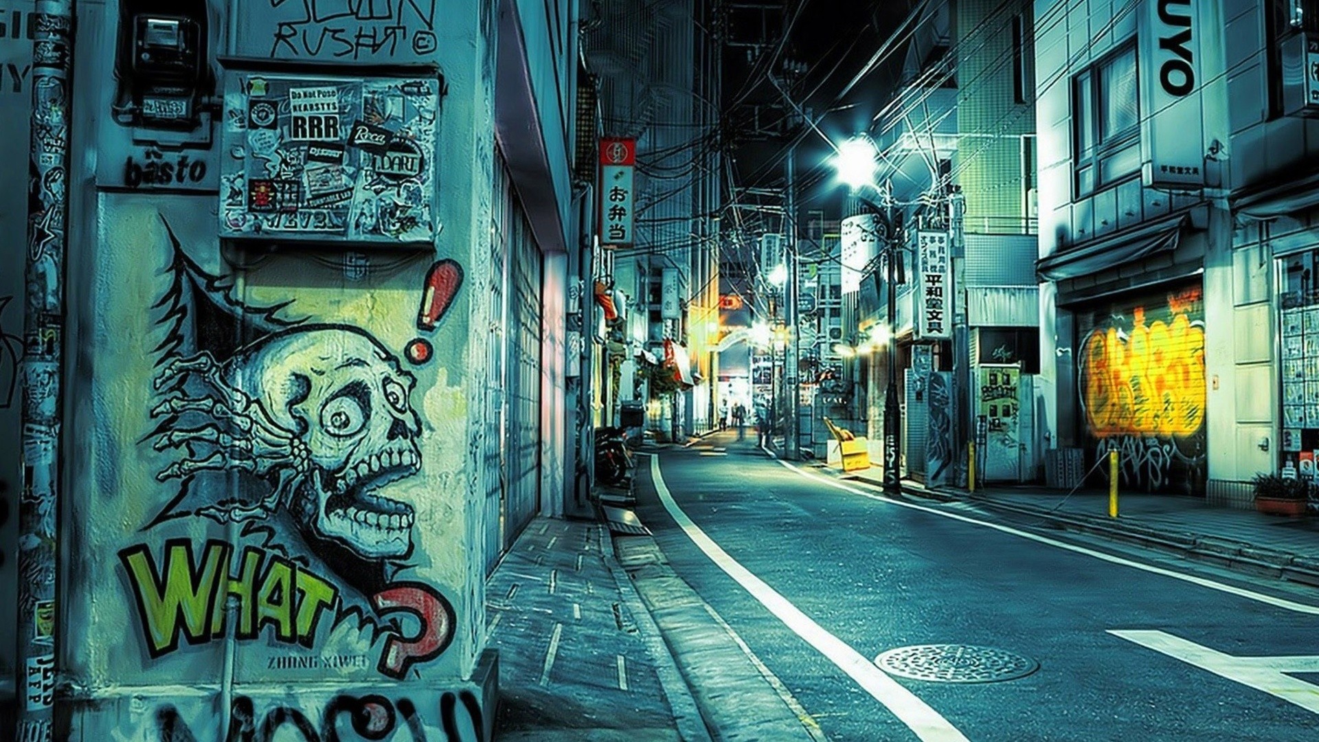 1920x1080 Street Art, Graffiti, Night City, Street, Hip Hop, Rap Culture,